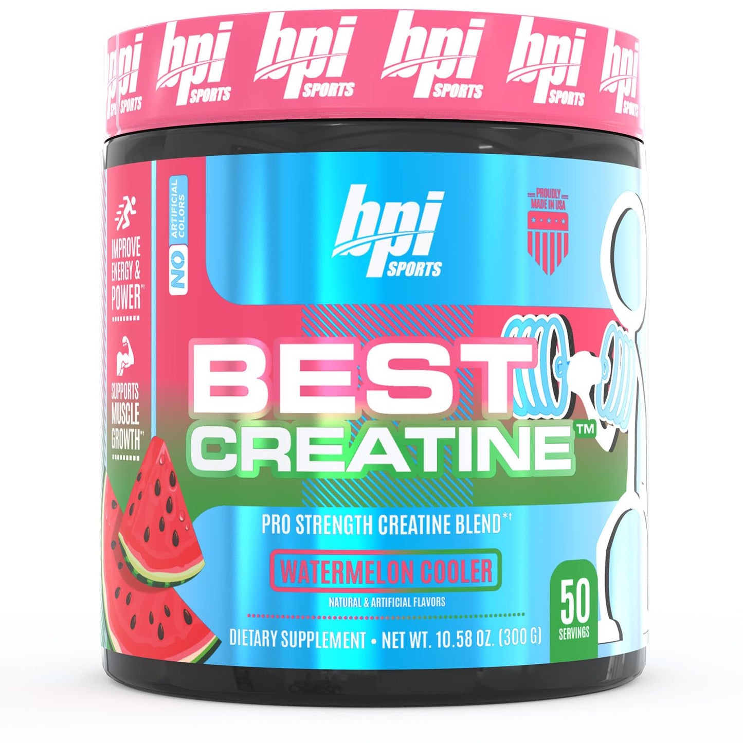 BPI Sports Best Creatine - Includes 6 Advanced Forms of Creatine - Supports Muscle Building and Post-Workout Recovery - Watermelon Cooler, 50 Servings