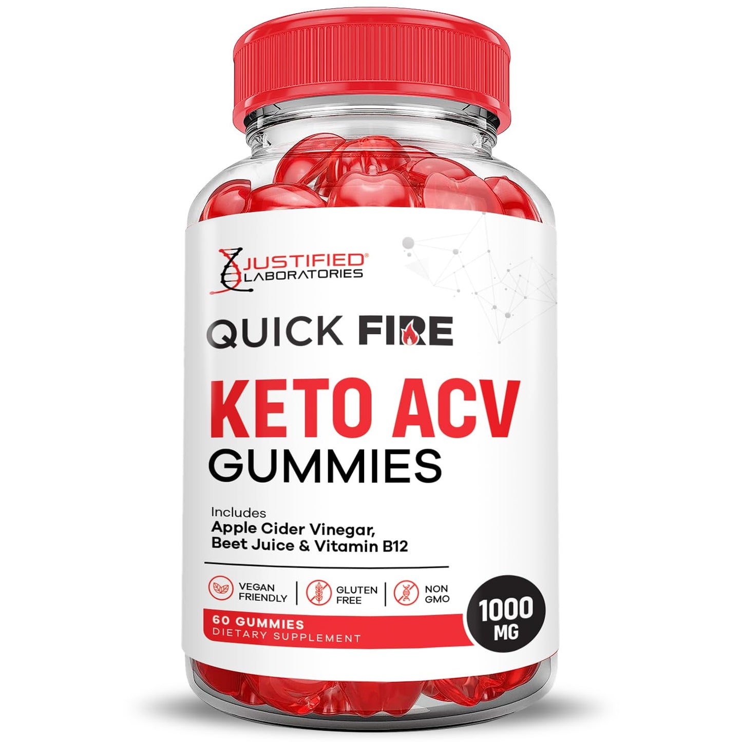 (2 Pack) Quick Fire Keto ACV Gummies Advanced Formula 1000MG QuickFire Keto Gummies Apple Cider Vinegar Formulated with Pomegranate Beet Juice Powder B12 Vegan Non GMO 120 Gummys
