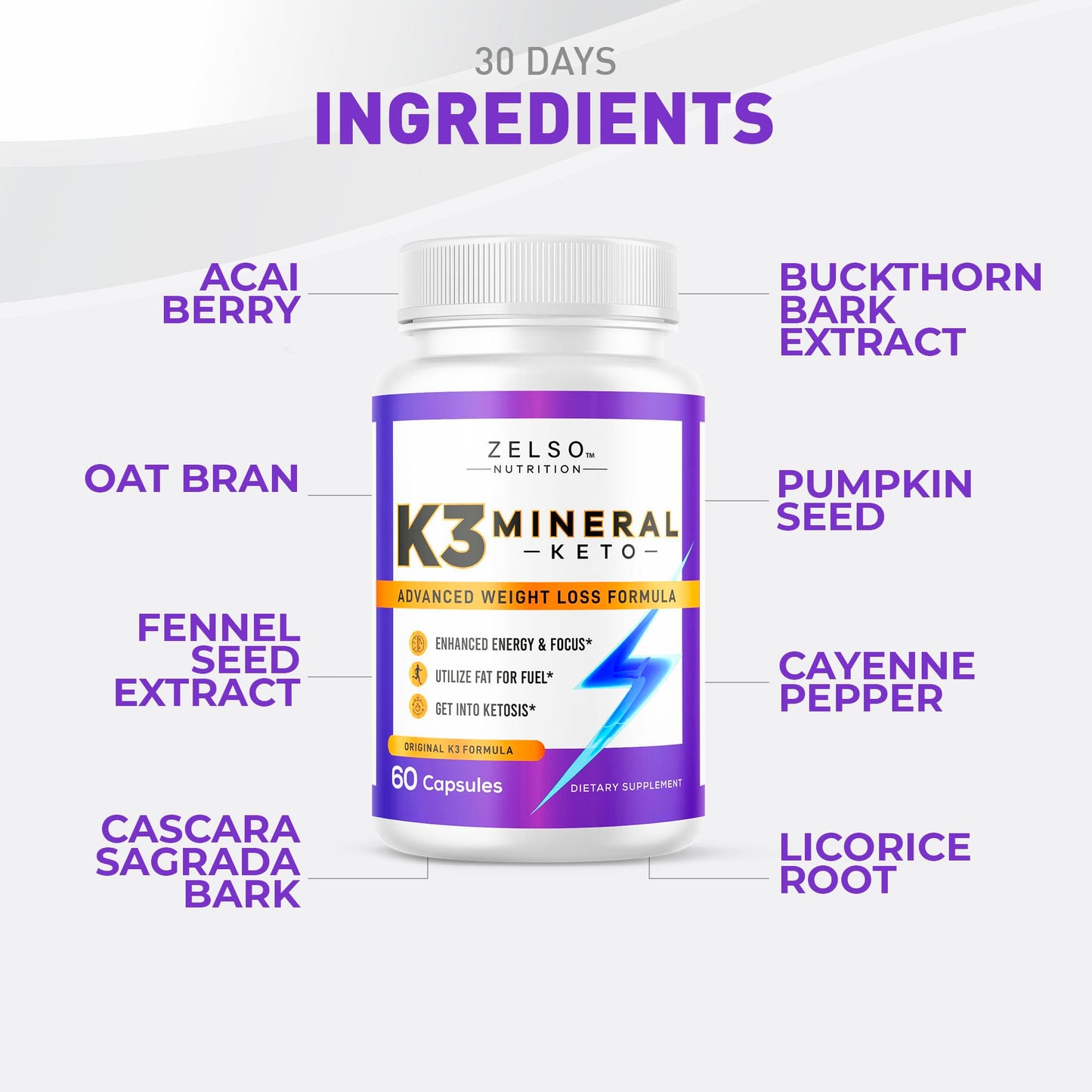 (5 Pack) K3 Mineral Weight Loss Pills for Women and Men, K3 Mineral Pills - K3 Salt Mineral, Vitamin + K3 Capsules Supplement for Keto Weight Loss - 5 Months Supply