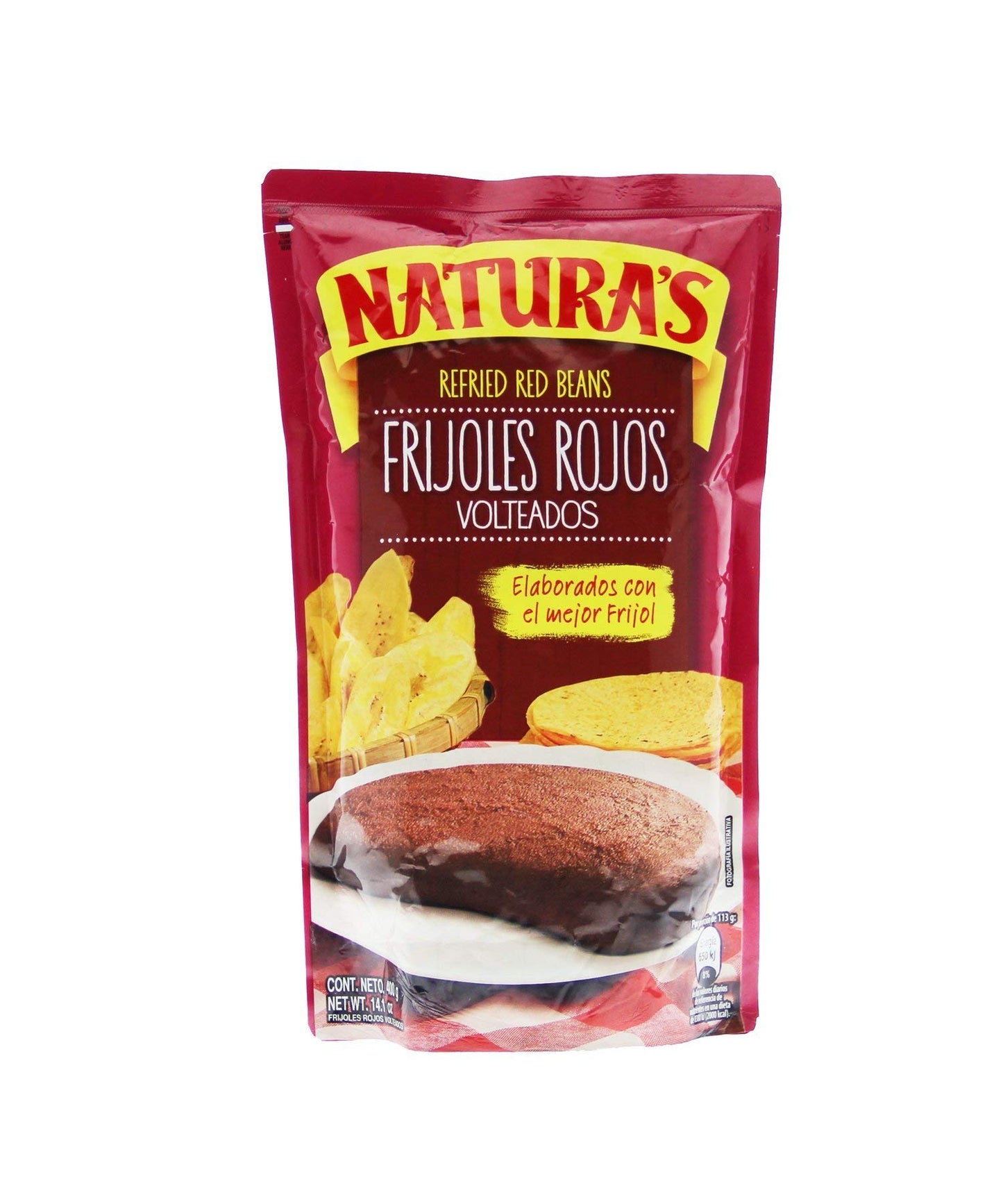 Naturas Refried Red Kidney Beans Frijoles Rojos Volteados 100 Plant Based Ready To Serve Made With Ground Beans of BeansNo PreservativeNo Artificial Colors100 Natural 400g14 oz 3 pack