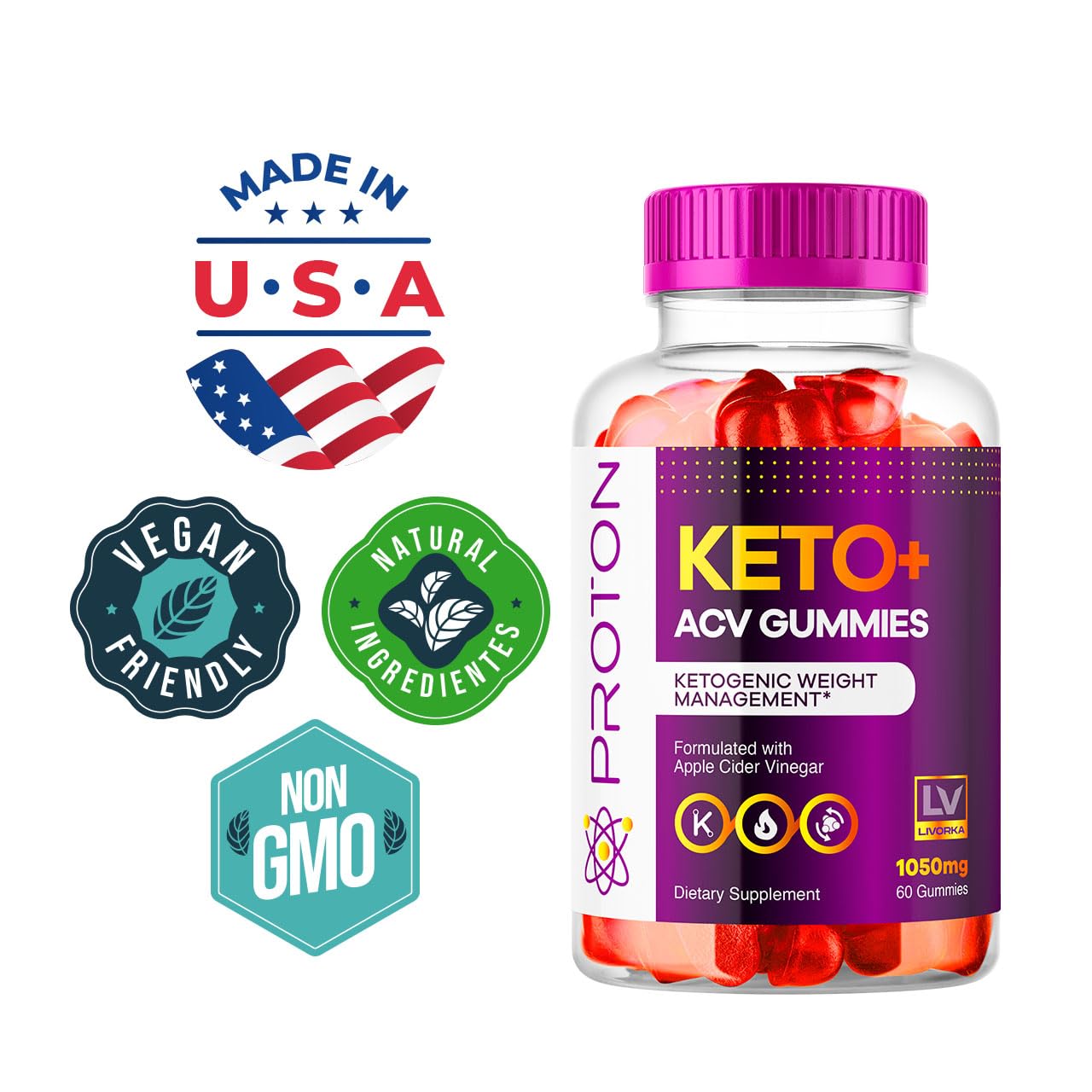 (2 Pack) Proton Keto ACV Gummies, Proton Keto Plus ACV Gummies 1050MG, Proton Keto, Keto ACV Gummies Advanced Proton Apple Cider Vinegar Support, Proton Keto ACV Gummy Reviews, 120 Gummies
