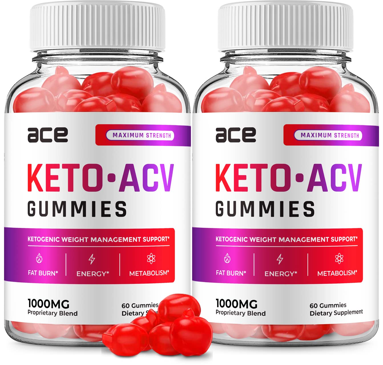 (2 Pack) Ace Keto ACV Gummies - Advanced Formula Ace Keto Plus ACV Gummies Apple Cider Vinegar Ace ACV, Weight Management, Dietary Supplement Reviews Men Women (120 Gummies)
