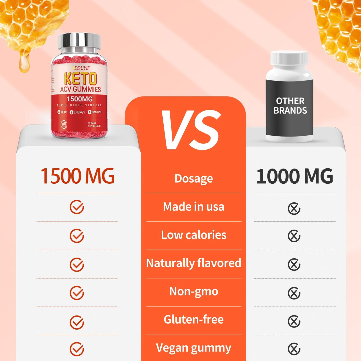 (3 Pack) Keto ACV Gummies Extreme of 1500MG, Gummies, Apple Cider Vinegar Formulated Along with Pomegranate Beet Juice Powder and B12, Vegan and Non GMO, 180 Gummys