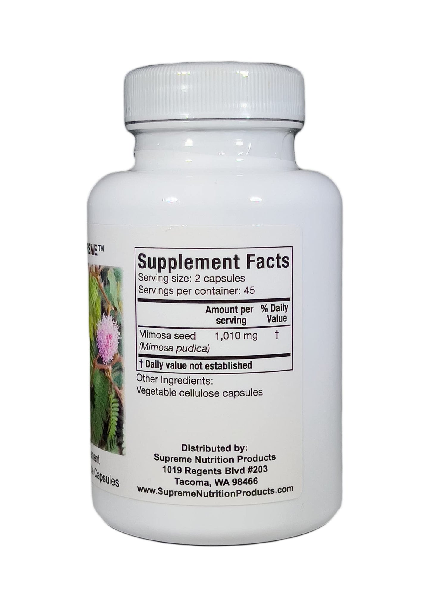 Supreme Nutrition Mimosa Supreme, 90 Pure 100% Mimosa Pudica Seed Capsules