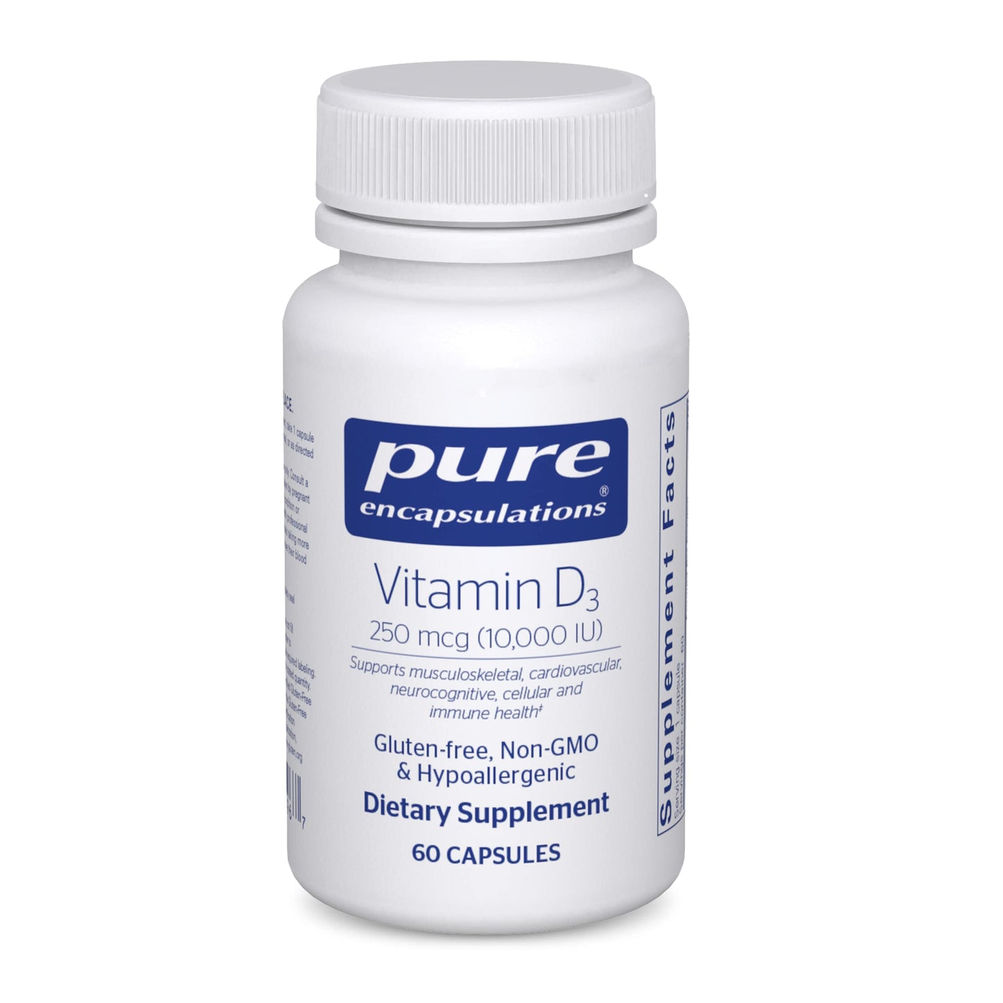 Pure Encapsulations Vitamin D3 250 mcg (10,000 IU) - Supplement to Support Bone, Joint, Breast, Heart, Colon & Immune Health - with Premium Vitamin D - 60 Capsules