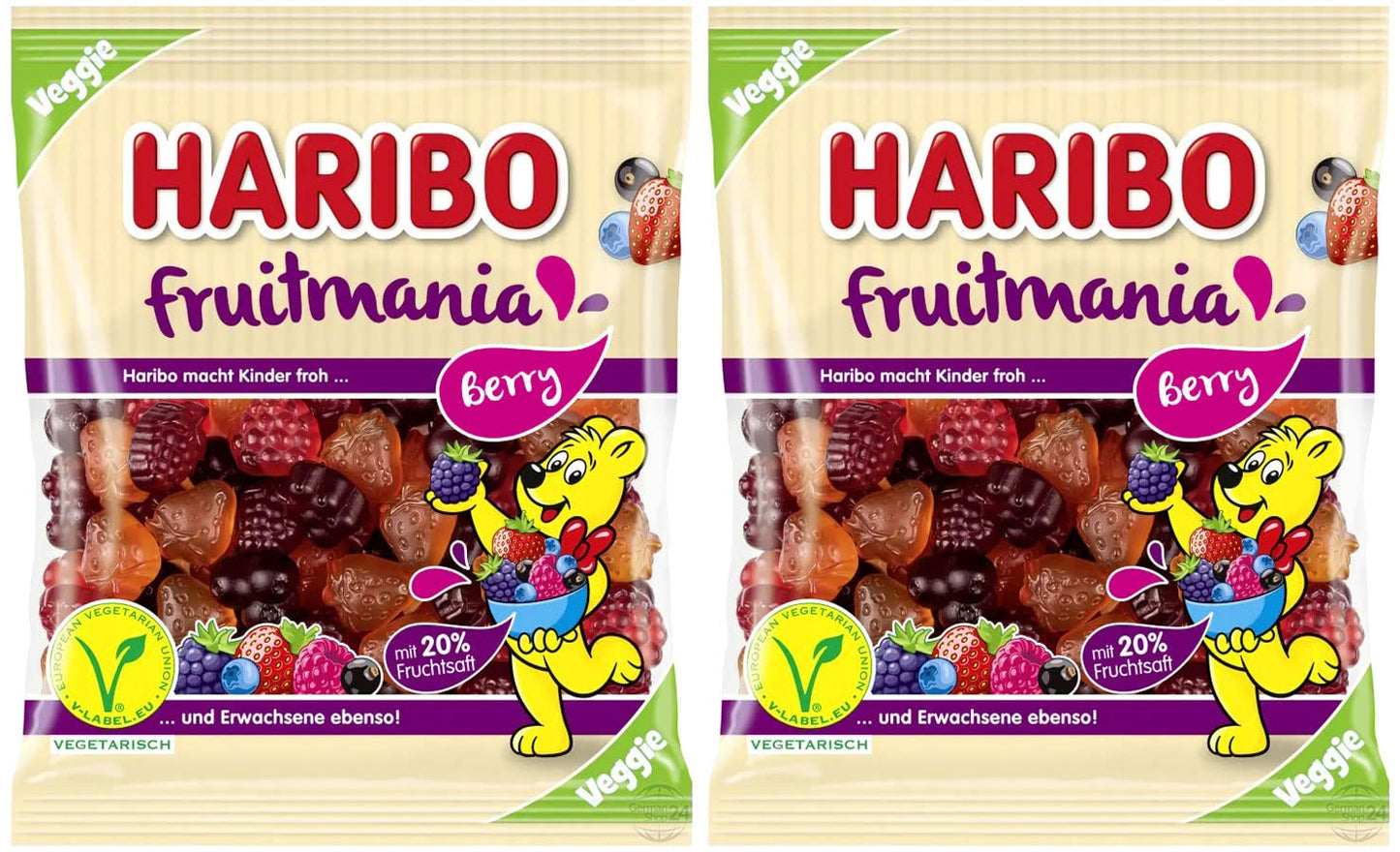 Haribo Fruitmania Berry Vegan Gummy Candy 2Pack 2 x 160g
