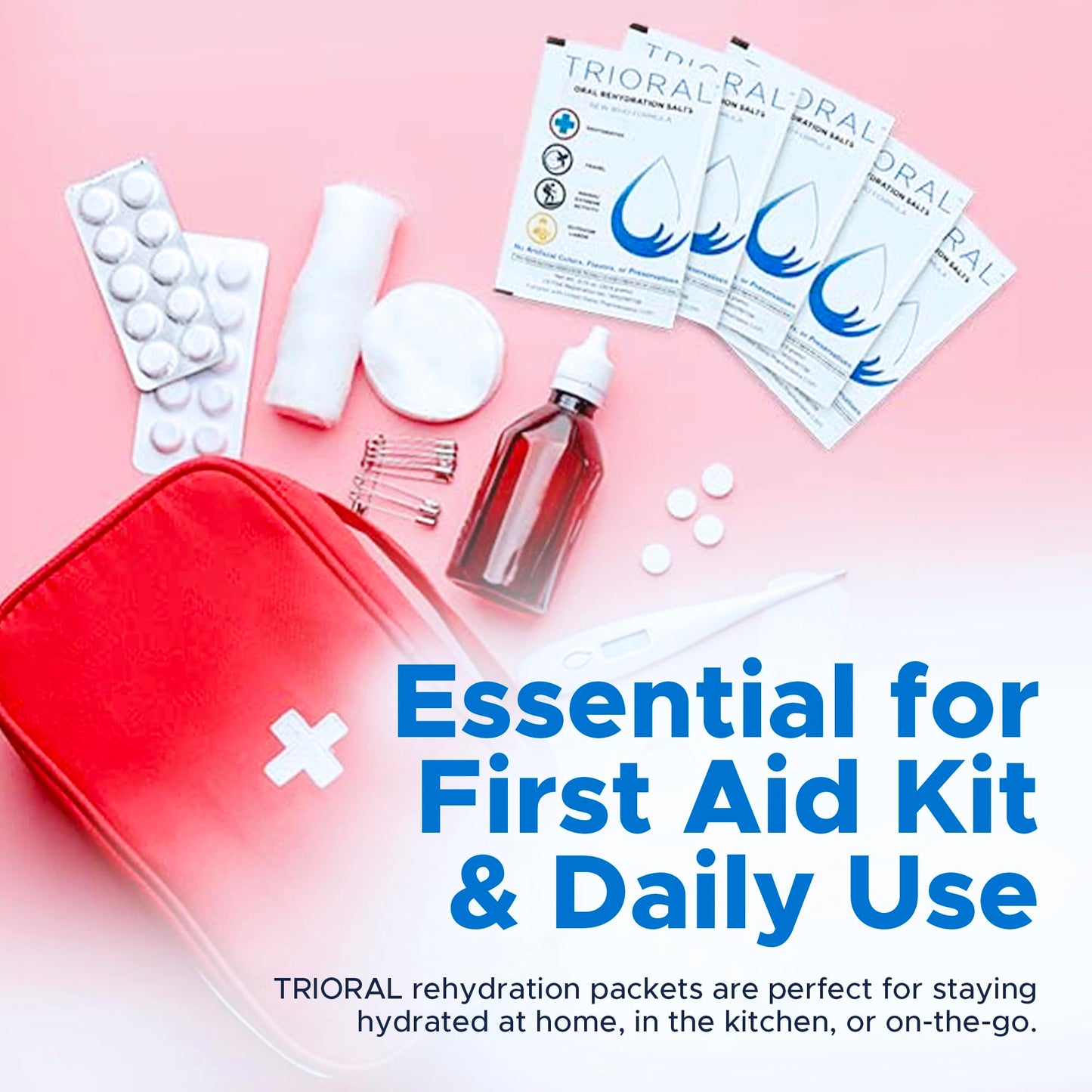 TRIORAL Hydration Electrolytes Powder (100Pack)-Rapid Rehydration Solution,Essential Hydrating Formula,Combat Dehydration from Workouts,Sports & More, First Aid Kit,Travel Must-Haves,Drink Mix Packets