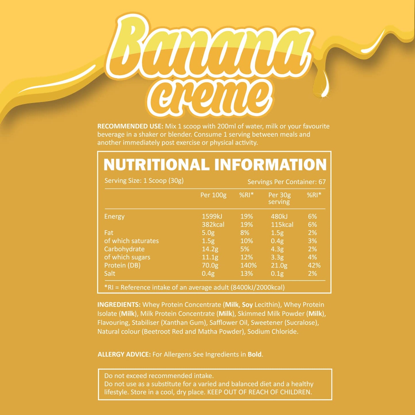 Efectiv Sports Nutrition 2Kg Banana Creme Whey Shake by Efectiv Sports Nutrition