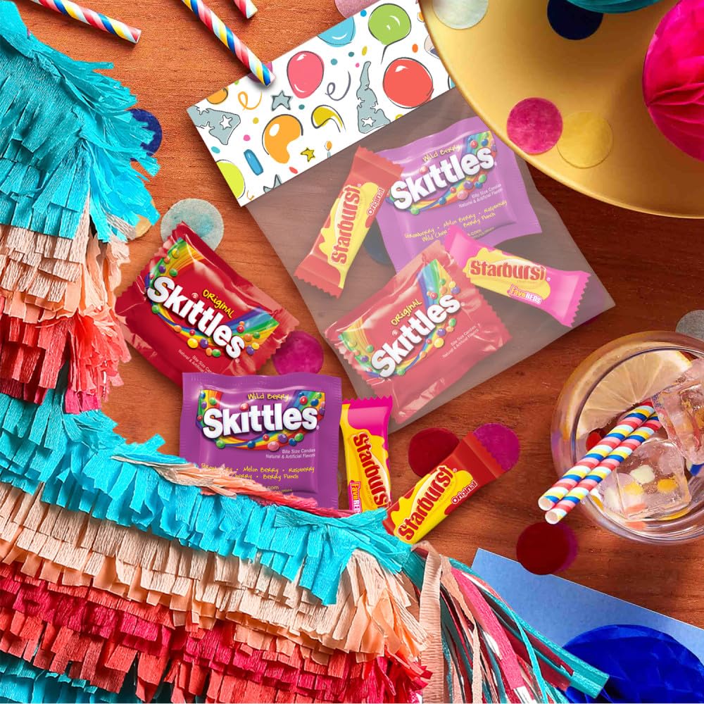 SKITTLES Original SKITTLES Wild Berry STARBURST Original and STARBURST FaveReds Fun Size Chewy Candy Variety Bag Party Size 2013 Oz Bulk Bag