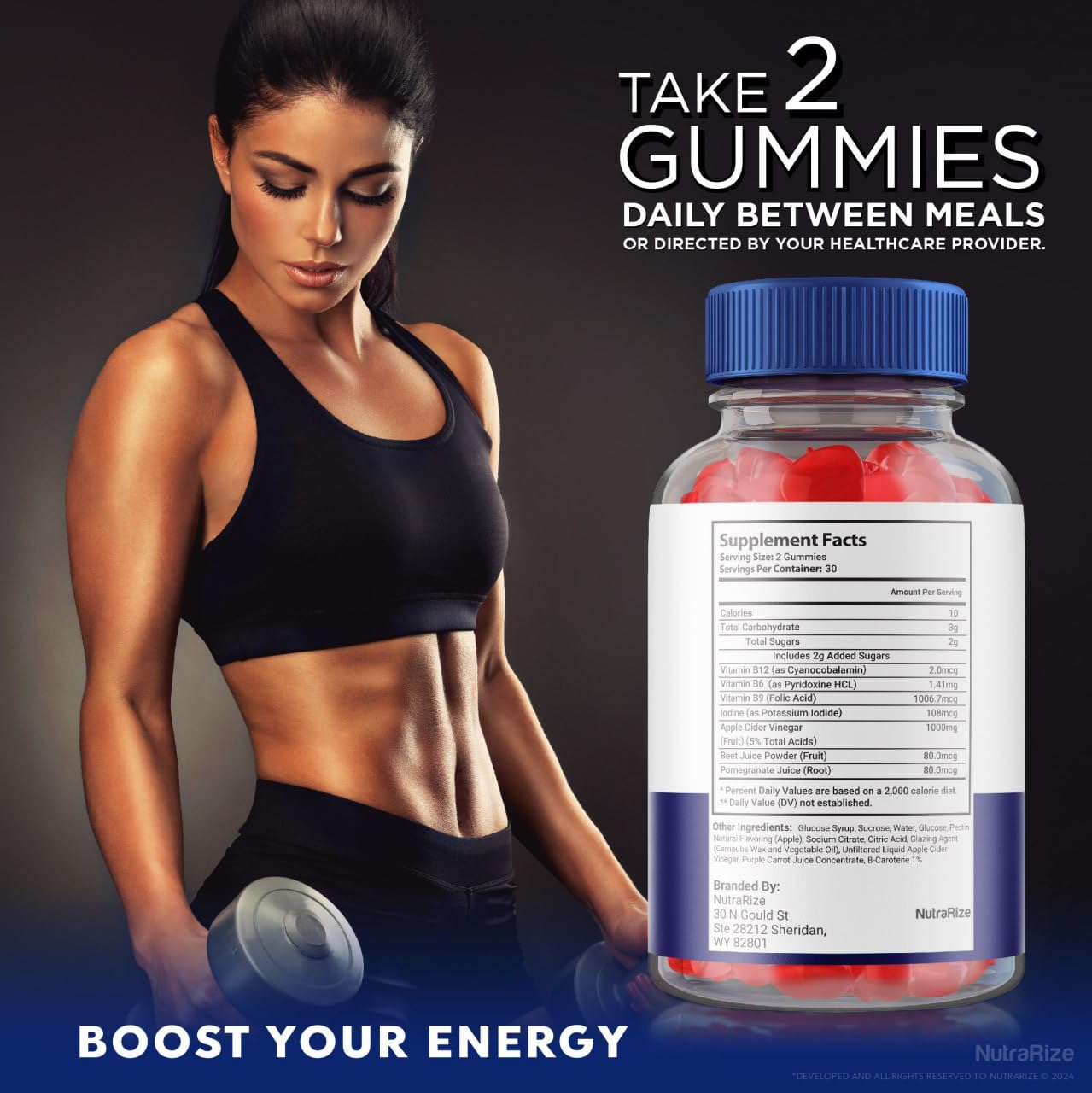 NutraRize HealthSmart Keto ACV Gummies for Advanced Weight Loss, Maximum Strength Supplement, Gomitas Reviews (60 Gummies)