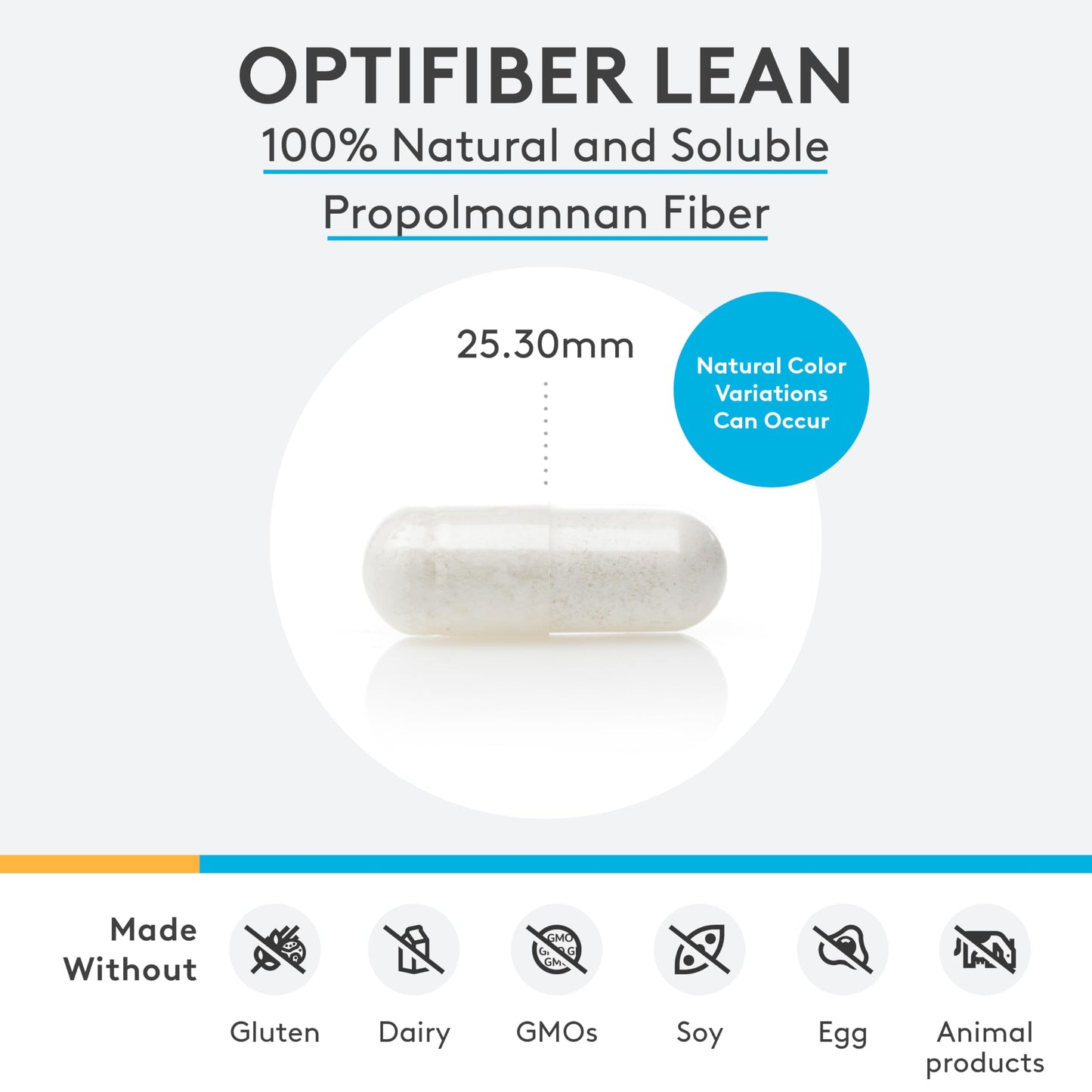 XYMOGEN OptiFiber Lean - 100% Natural and Soluble Propolmannan Fiber Powder - Supports Satiety, Cholesterol Metabolism, and Healthy Bowel Movements (3.39 oz)