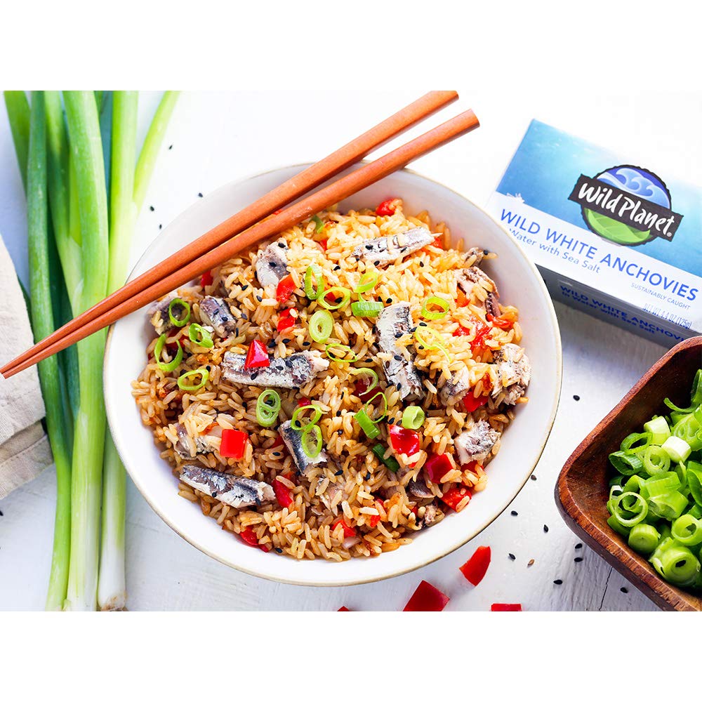 Wild Planet Wild White Anchovies in Water 3rd Party Mercury Tested 44 Ounce