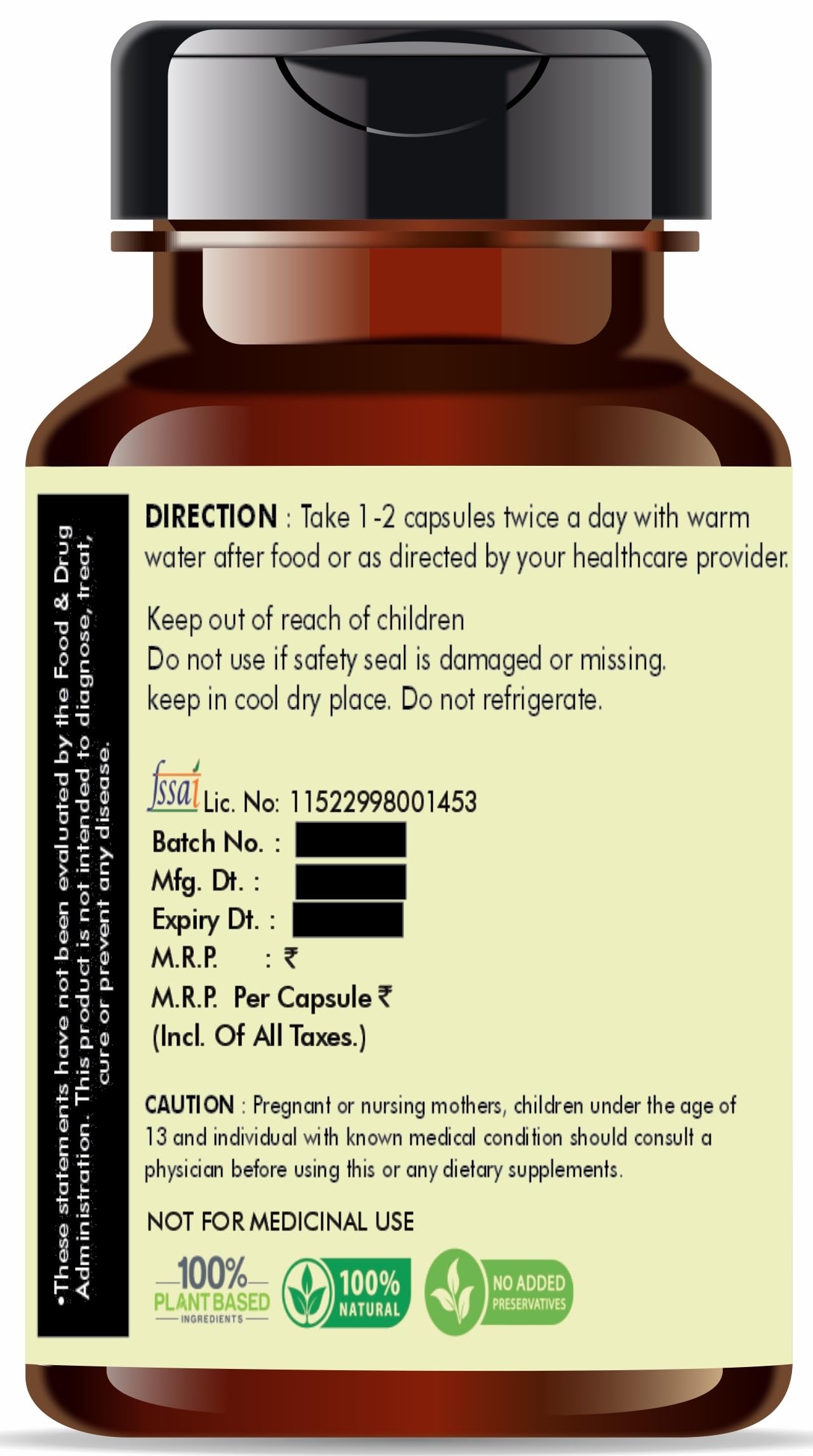 AYURVEDASHREE Garcinia Extract 500mg - 60 Vegetarian Capsules|Garcinia Cambogia| All Natural | 100% Vegan | Gluten-Free | GMP Certified