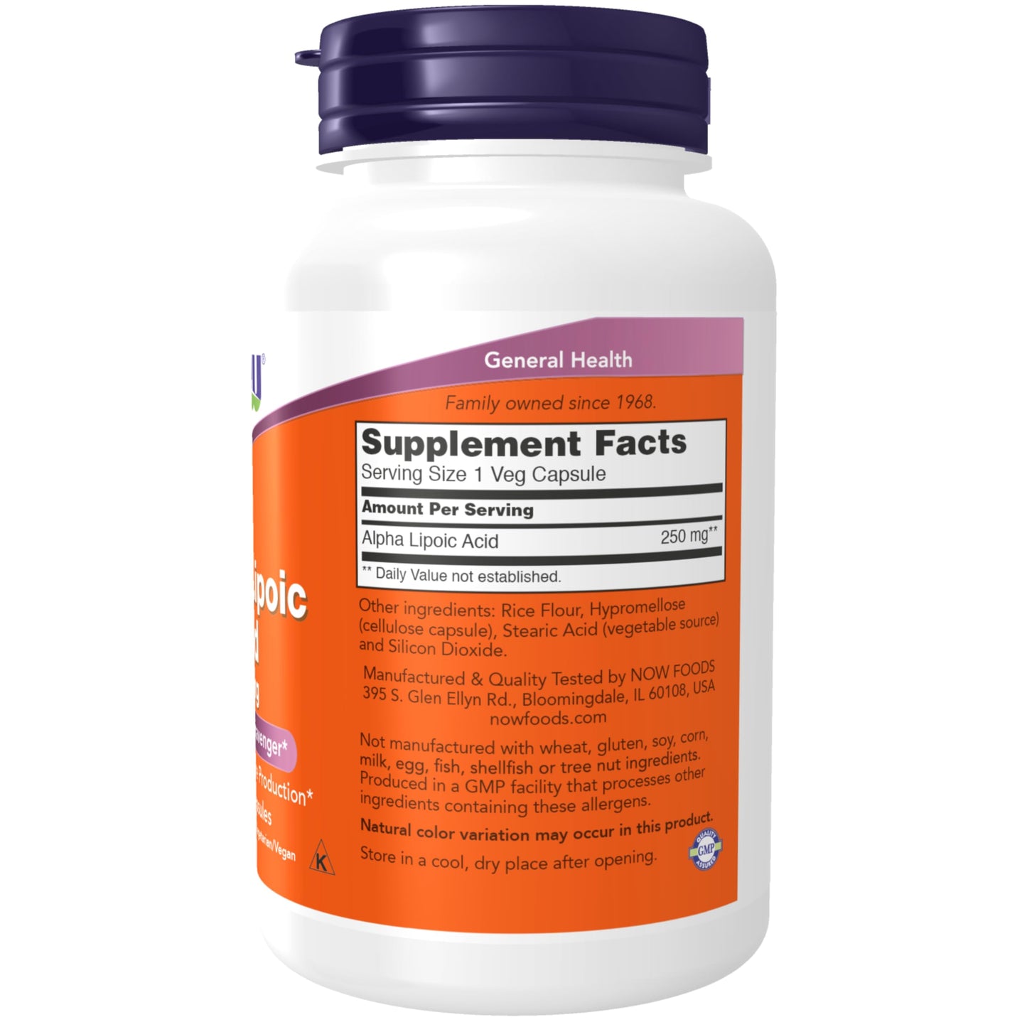 NOW Foods Supplements, Alpha Lipoic Acid 250 mg, Supports Glutathione Production*, Free Radical Scavenger*, 120 Veg Capsules