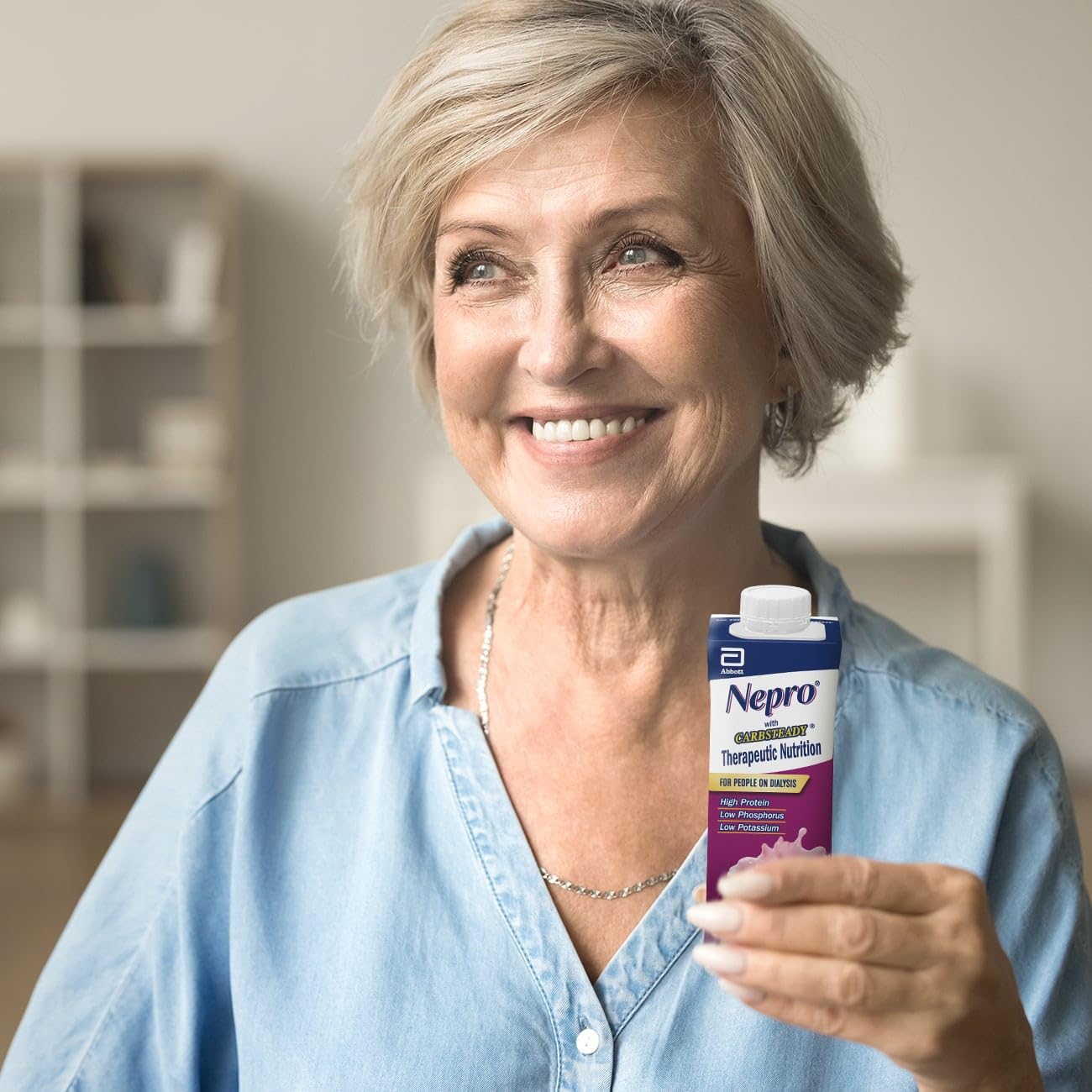 Nepro Nutrition Shake for People on Dialysis, with 19 Grams of Protein, 420 Calories, Mixed Berry, 8 fl oz, Pack of 24