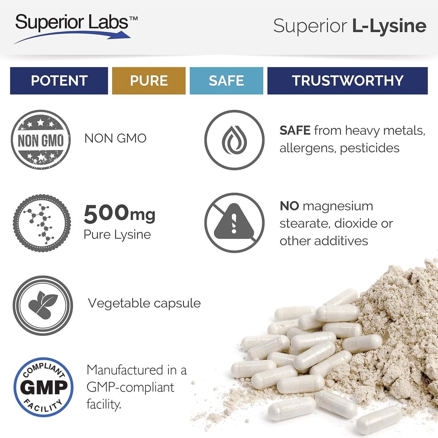 Superior Labs Lysine Immune Plus - Lip. Clinically Proven Lip Health & Support. L-Lysine Bound to HCI for Optimal Stability & Absorption for Fast Results. Bioactive with Zero Harmful Additives