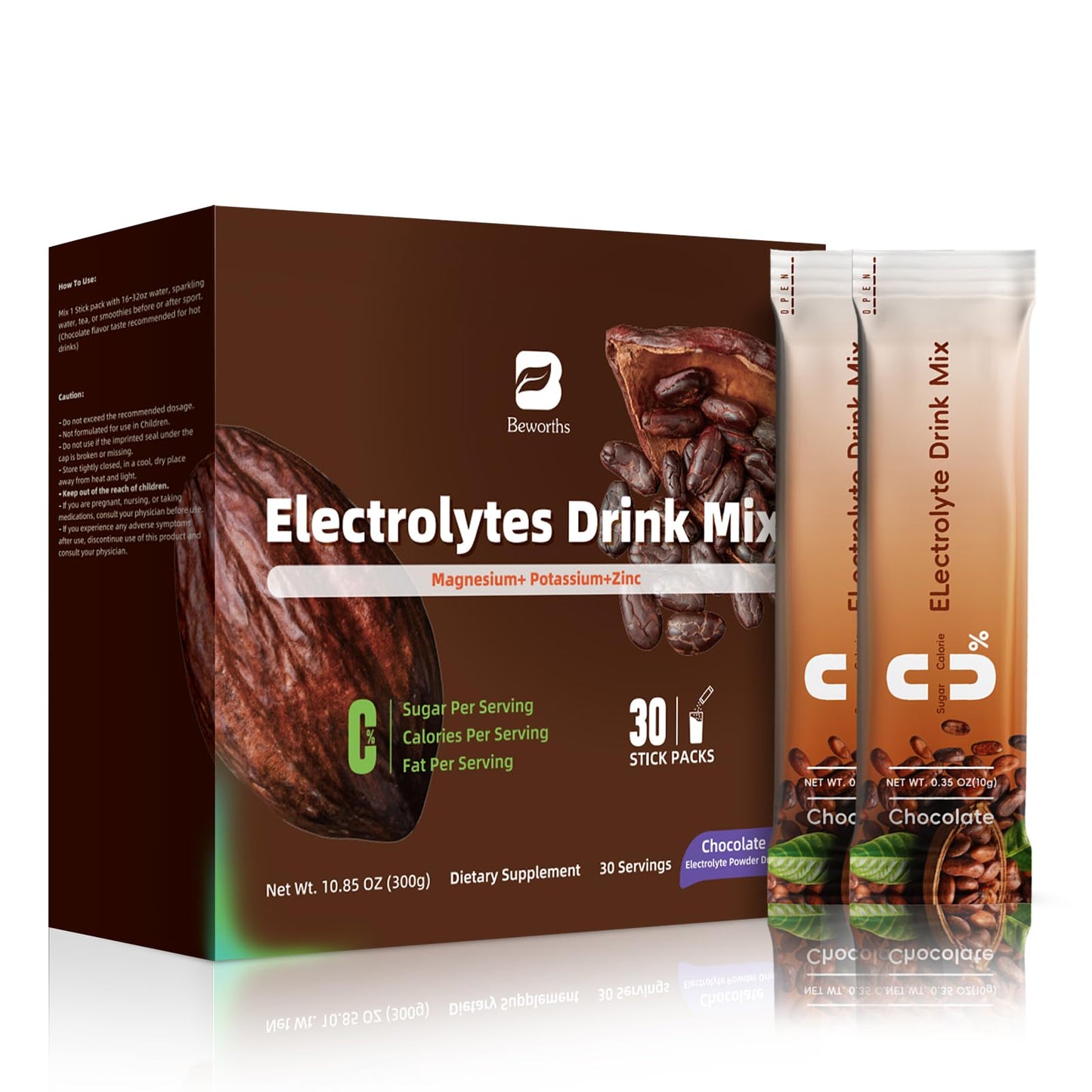B BEWORTHS Electrolytes Powder Packets Sugar-Free | Keto Electrolytes Powder Packets with Magnesium, Vitamins Replenish Hydration & Energy Boostfor for Electrolyte Drink Mix | Zero Calorie - 30 Sticks