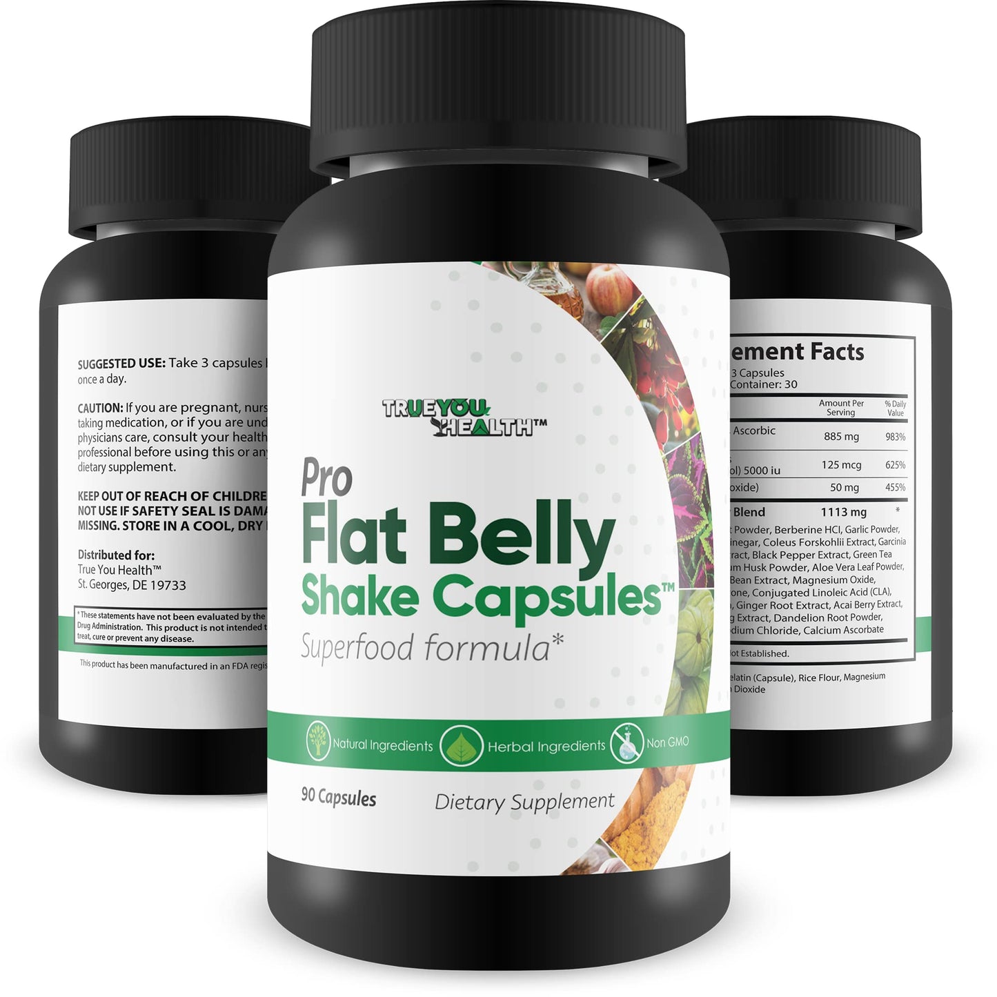 Pro Flat Belly Shake Capsules - Gut Cleanse to Help Reduce Bloating - Body Cleanse & Digestive Cleanse - Support Overall Health with Cleansing - Help Clear Waste & Toxins with Cleanse Supplements