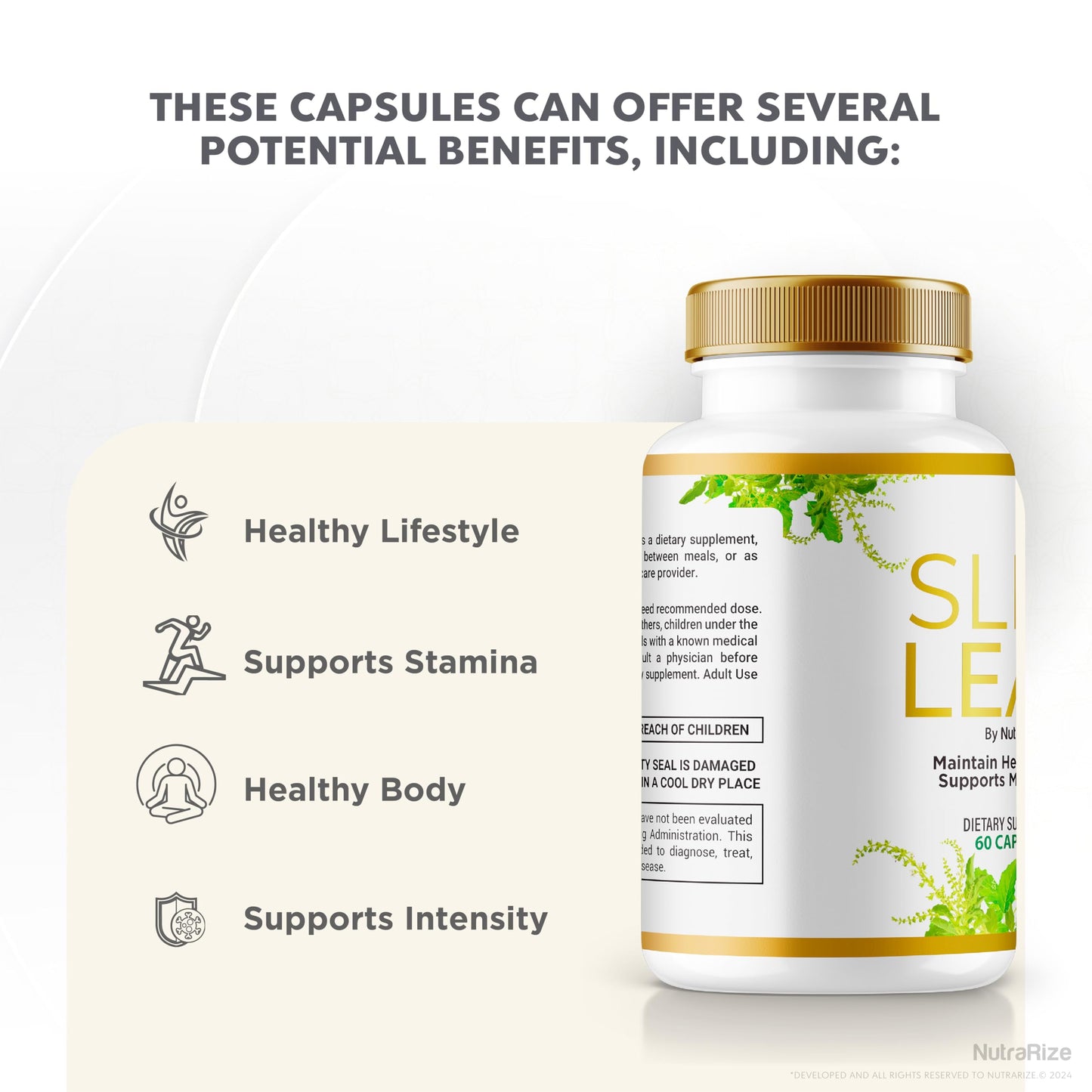 (2 Pack) Slim Leaf Pills, Ultra-Pure Keto Formula for Weight Loss, All Natural Keto Capsules for Daily Energy and Fitness Support, Slim Leaf Detox and Cleanse, Premium Keto SlimLeaf (120 Capsules)