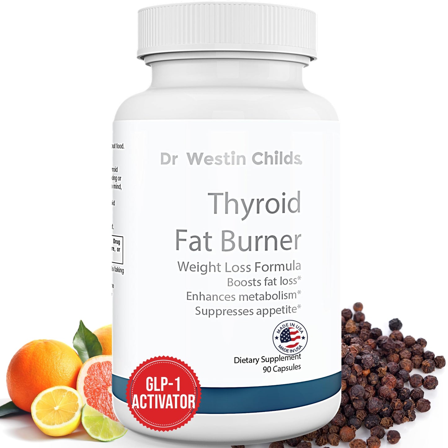 Dr. Westin Childs Thyroid Fat Burner - Fast Acting Thermogenic Weight Loss Supplement for Women with Hypothyroidism, Hashimoto's & Hyperthyroidism for Waist Trimming, Bloating, 30 Servings