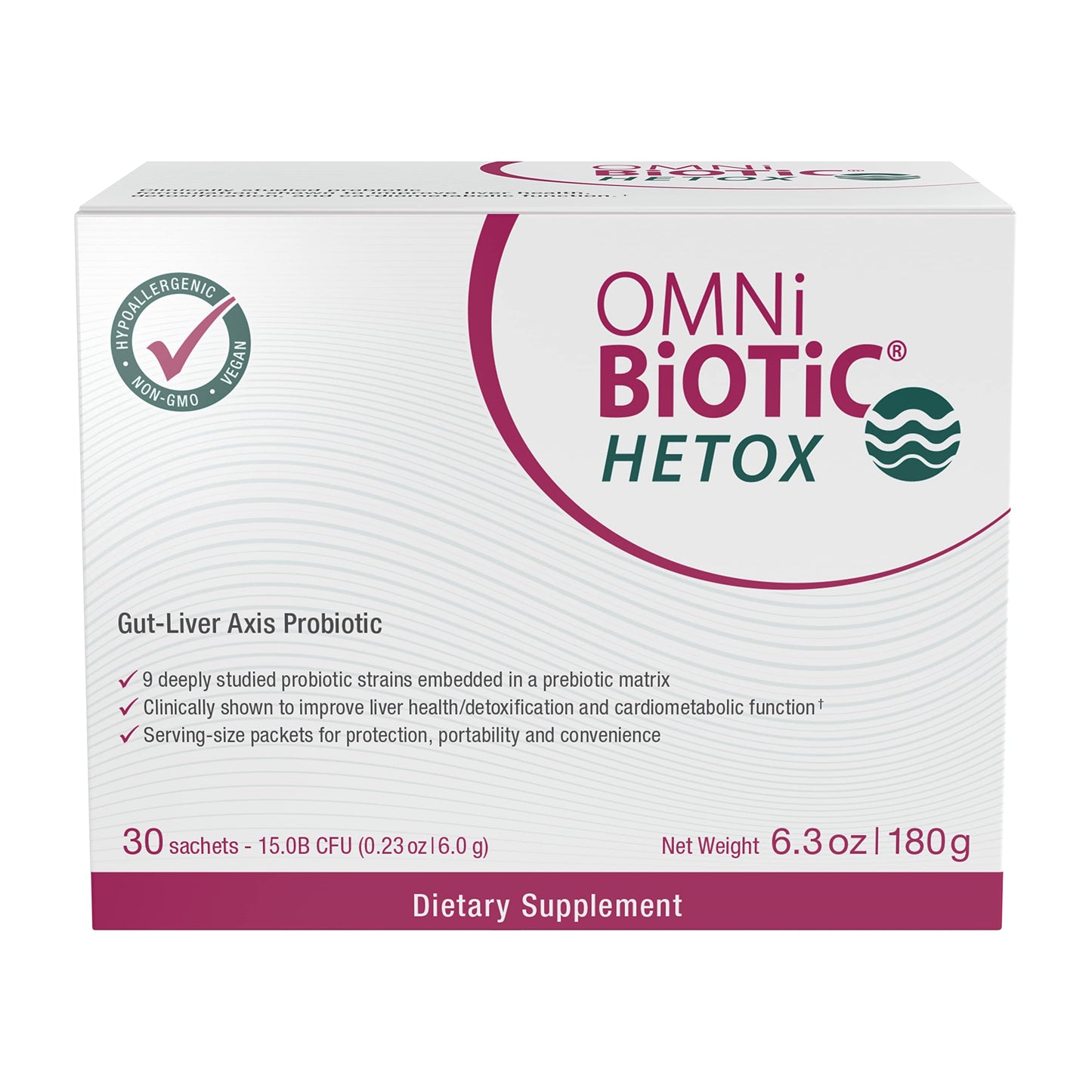 OMNi BiOTiC HETOX Probiotic Liver Detox - Bifidobacterium & Lactobacillus Probiotic Supplement - Hypoallergenic Gut-Liver Support - Non-GMO Detox Cleanse for Men and Women