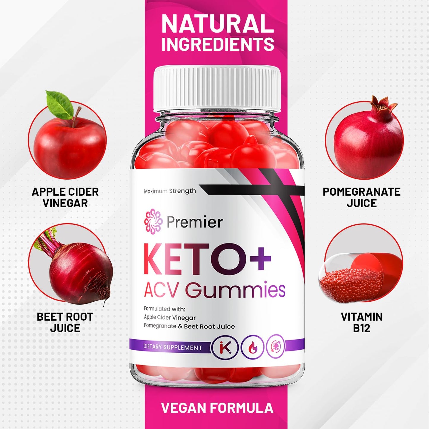 (2 Pack) Premier Keto ACV Gummies - Advanced Formula Premiere Keto Plus ACV Gummies Apple Cider Vinegar Premier ACV Dietary Supplement Reviews Men Women (120 Gummies)
