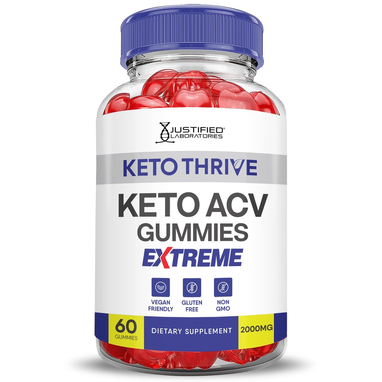 Keto Thrive Keto ACV Gummies Extreme 2000MG Keto Thrive Keto Gummies Apple Cider Vinegar Formulated with Pomegranate Beet Juice Powder B12 Vegan Non GMO 60 Gummys