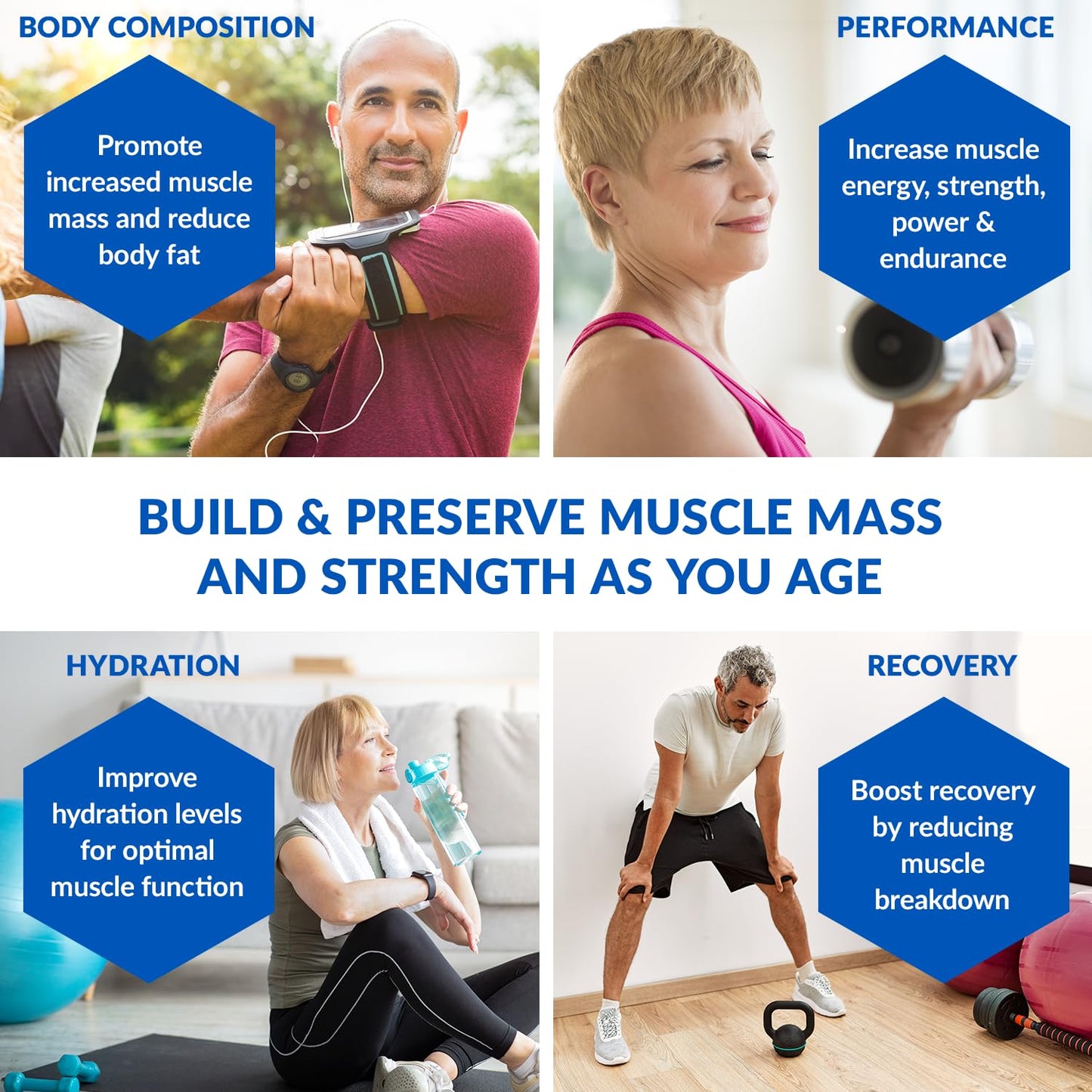 BioTrust Ageless Muscle Builder - Creatine HMB Powder with Vitamin D3 & Betaine - Build & Preserve Naturally Declining Muscle Mass & Strength - Fruit Punch, 30 Servings