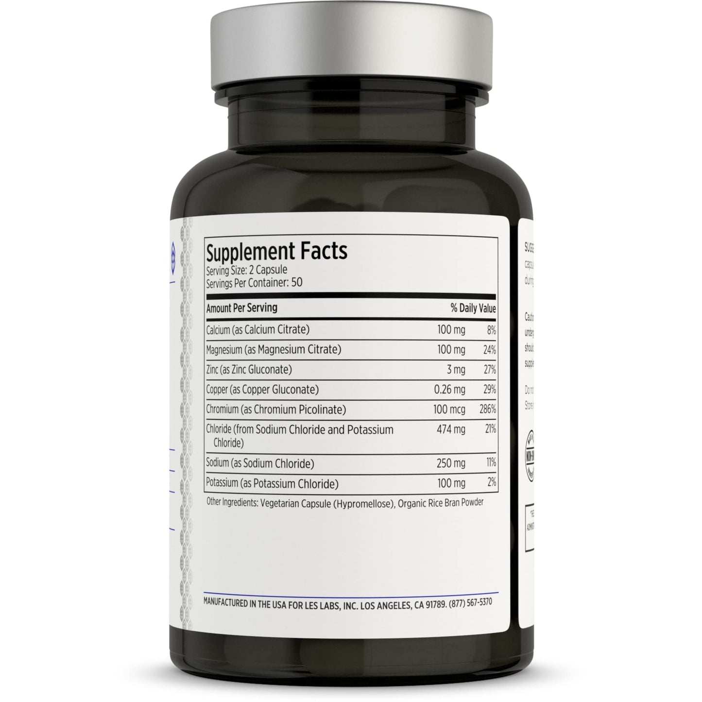 LES Labs Lyte Fuel - Electrolyte Replacement, Endurance, Performance, Muscle Cramping & Keto Support - Magnesium, Zinc, Potassium & Chromium - Non-GMO Supplement - 100 Capsules