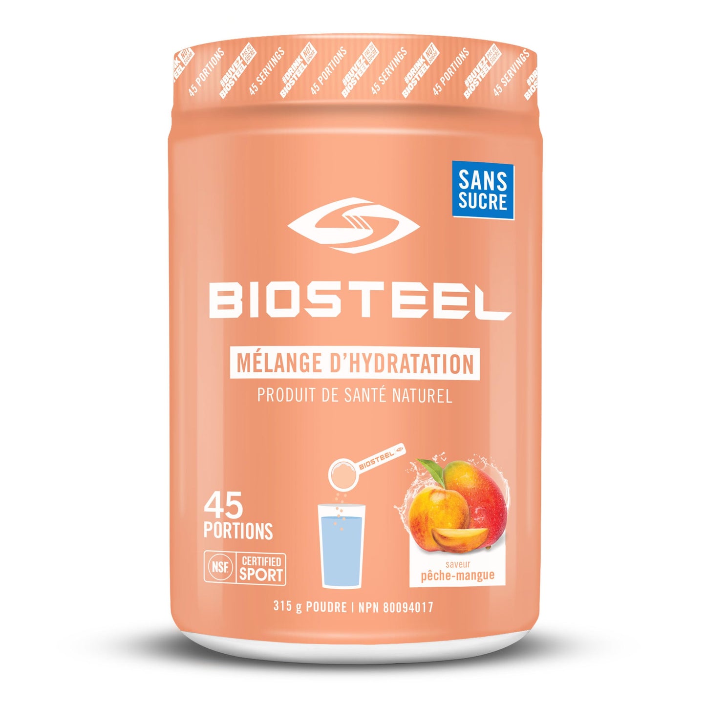 BIOSTEEL Peach Mango Sport Drink Powder, 315 GR