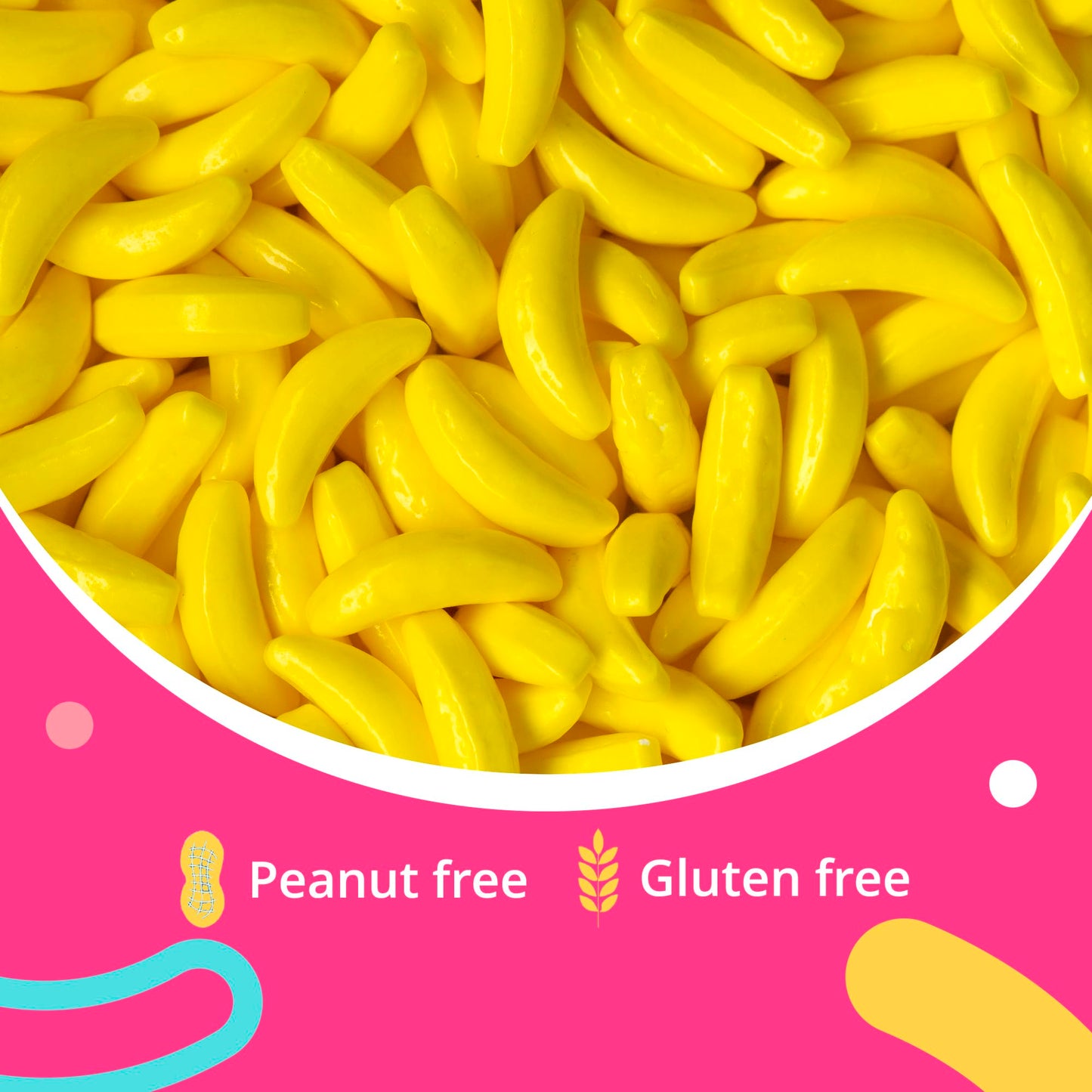 Bananas Runts Candy 1200 psc 17 lb Hard Candy Bulk Gumball Machine Refills Banana Candy for Cake Decorations Goody Bags Party Favors Yellow Candy Easter Basket Stuffers Pinata Candy