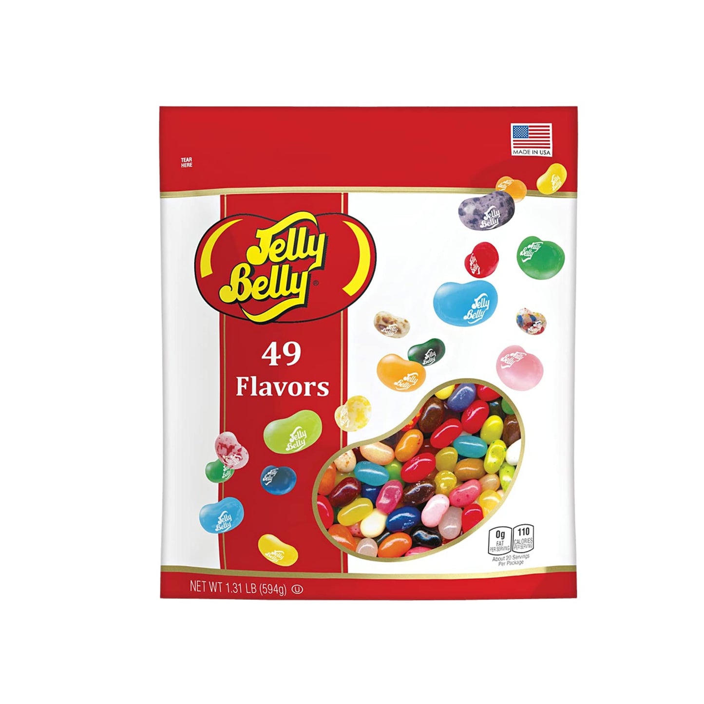 49 Assorted Jelly Bean Flavors Resealable Pouch Gluten and Fat Free Shareable Bag of Fruity Chewy Candy 131 LB