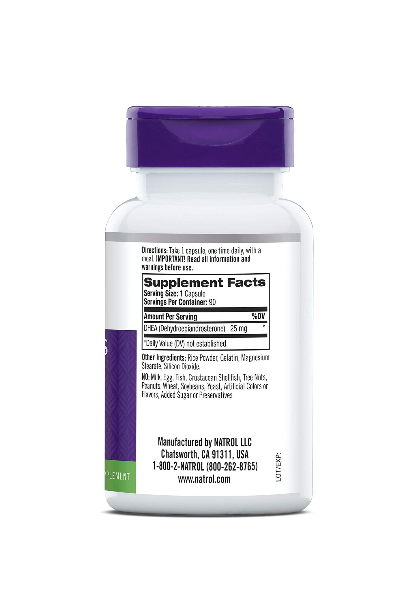 Natrol Mood & Stress DHEA 25mg, Dietary Supplement for Balance of Certain Hormone Level and Mood Support, 90 Capsules, 90 Day Supply