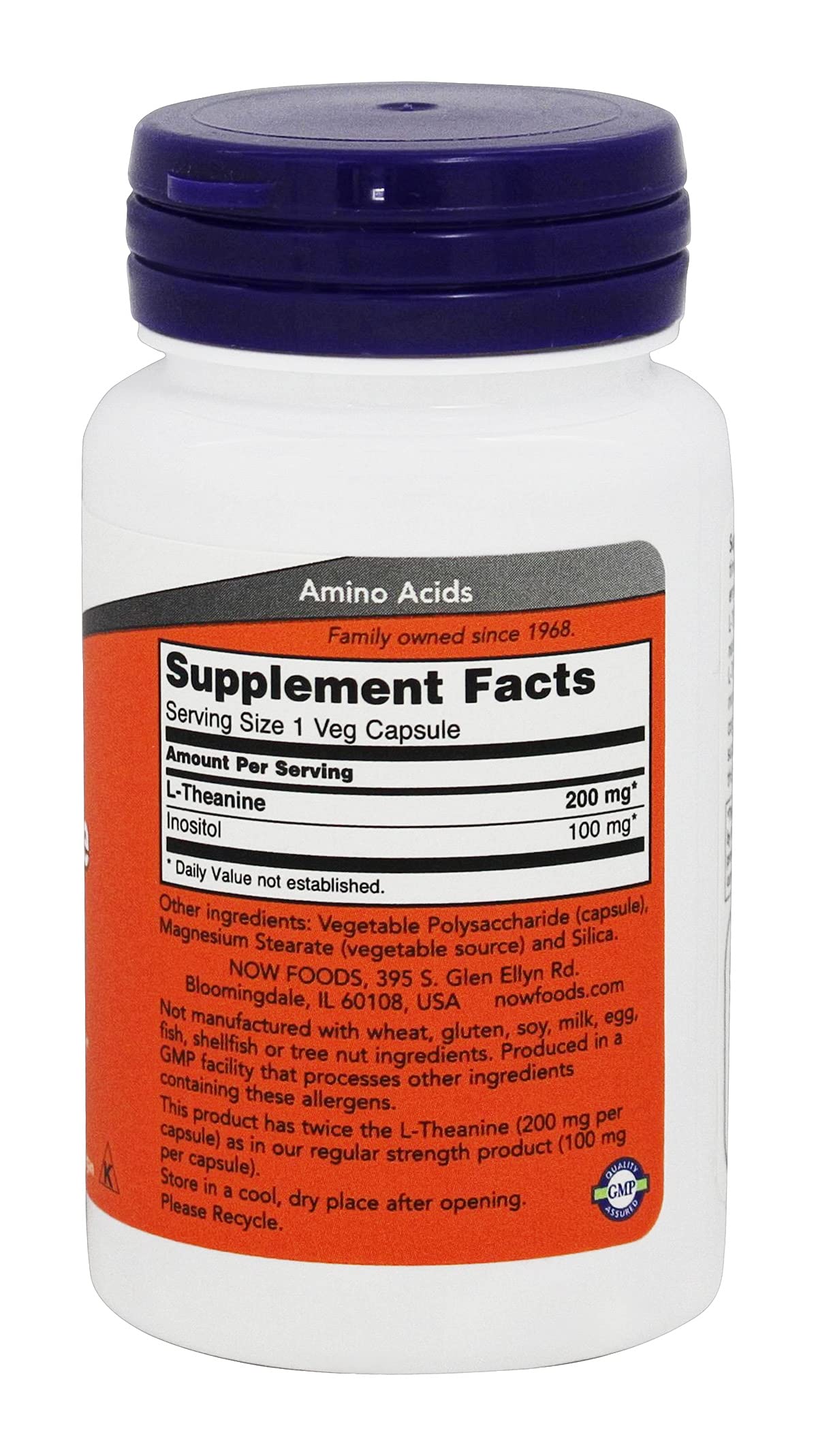 Now Foods L-Theanine 200 Mg 60 Veg Caps Pack of 2