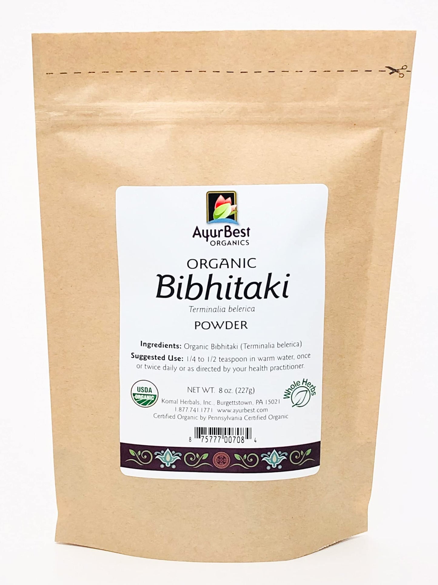 AyurBest Organics Bibhitaki, Baheda, Terminalia bellirica - Organic, Kosher 1 lb Bag, Herbs & Spices