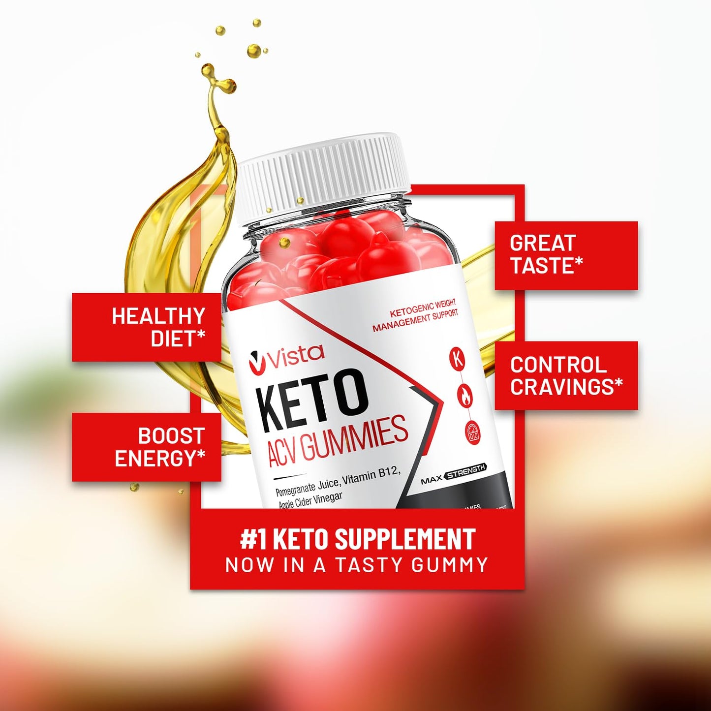 (2 Pack) Vista Keto ACV Gummies - Advanced Formula Vista Keto Plus ACV Gummies Apple Cider Vinegar Vista ACV Dietary Supplement Men Women (120 Gummies)
