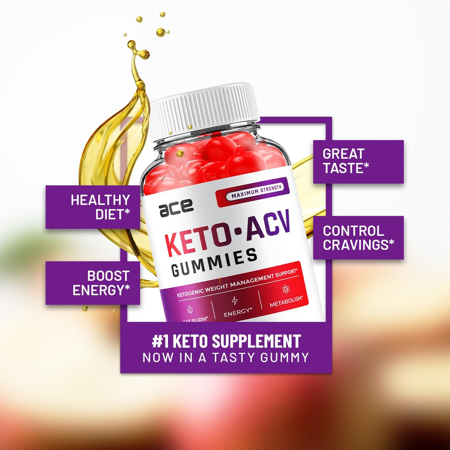 (3 Pack) Ace Keto ACV Gummies - Advanced Formula Ace Keto Plus ACV Gummies Apple Cider Vinegar Ace ACV, Weight Management, Dietary Supplement Reviews Men Women (180 Gummies)