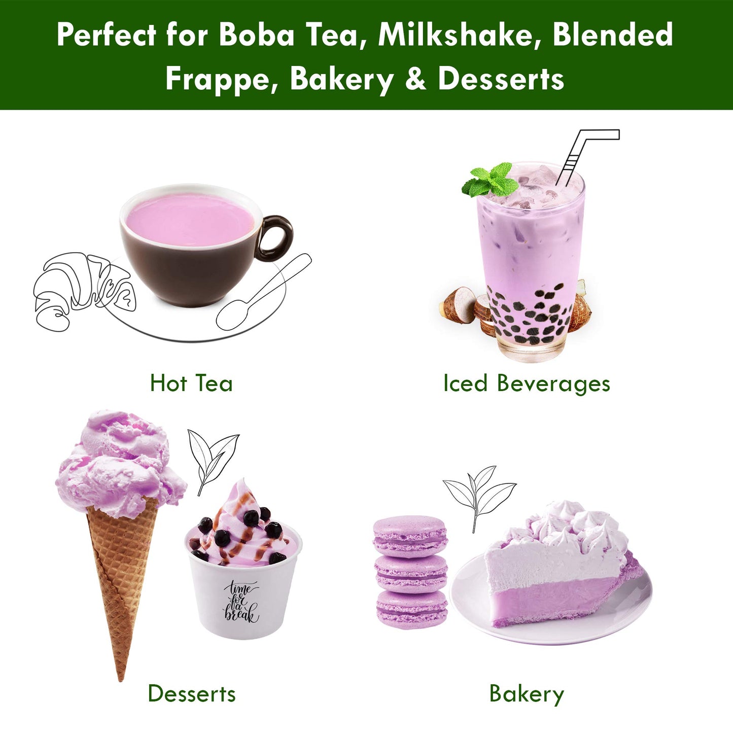Taro Bubble Milk Tea Instant 3in1 Powder Mix 1kg 33 Drinks for Boba Tea Milkshake Blended Frappe and Bakery Authentic Taiwan Recipe Zero Trans Fat No Preservatives by Moriyama Teahouse