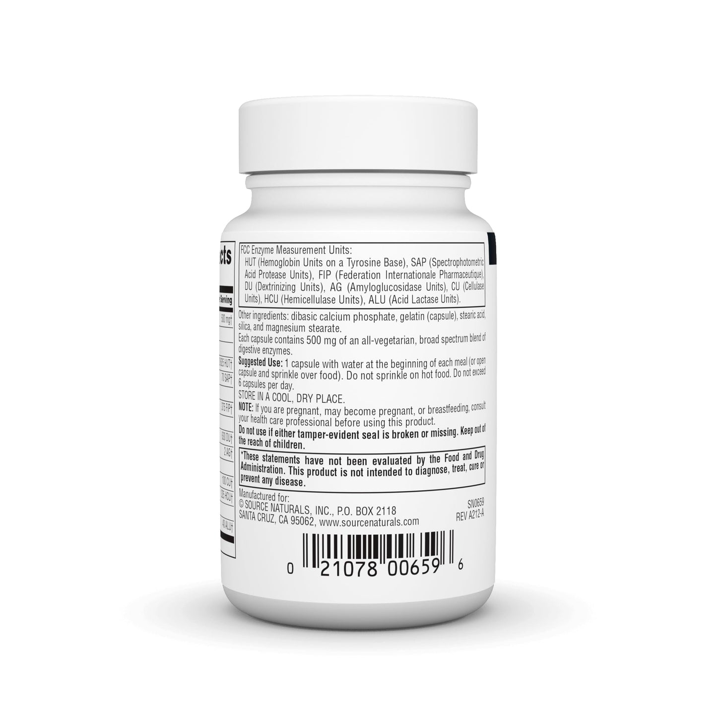 Source Naturals Essential Enzymes 500mg Bio-Aligned Multiple Enzyme Supplement Herbal Defense for Digestion, Gas, Constipation & Bloating Relief - Supports A Strong Immune System - 60 Capsules