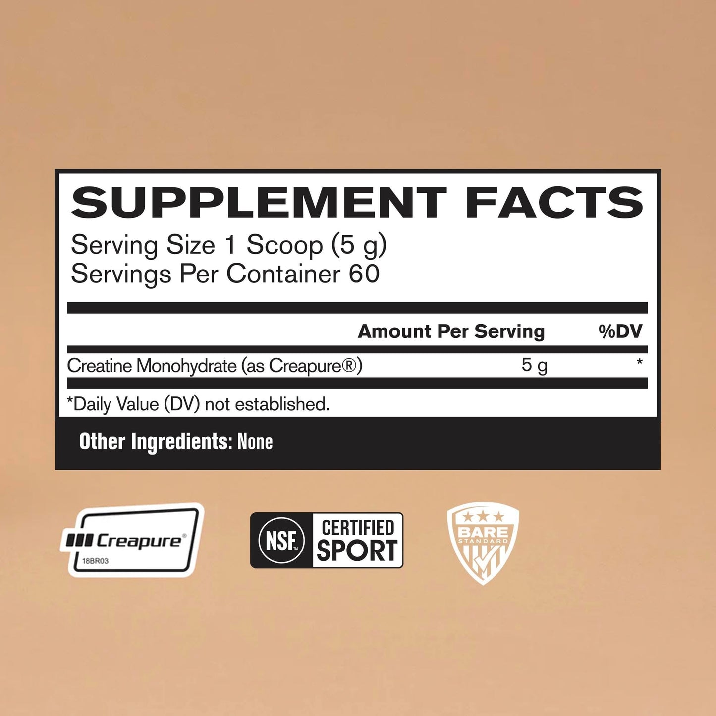 BARE PERFORMANCE NUTRITION, BPN Pure Creatine Monohydrate Powder by Creapure, 5g of Creatine per Serving, Supports Muscle Growth, Unflavored Creatine Powder, 60 Servings