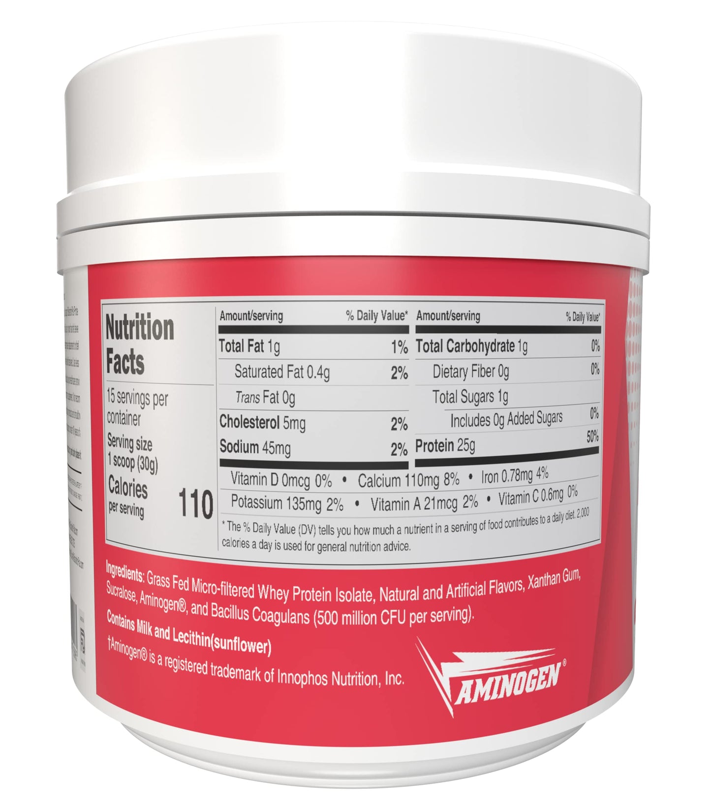 BariatricPal Clean Whey Protein (25g) with Probiotics - Strawberry (15 Servings)