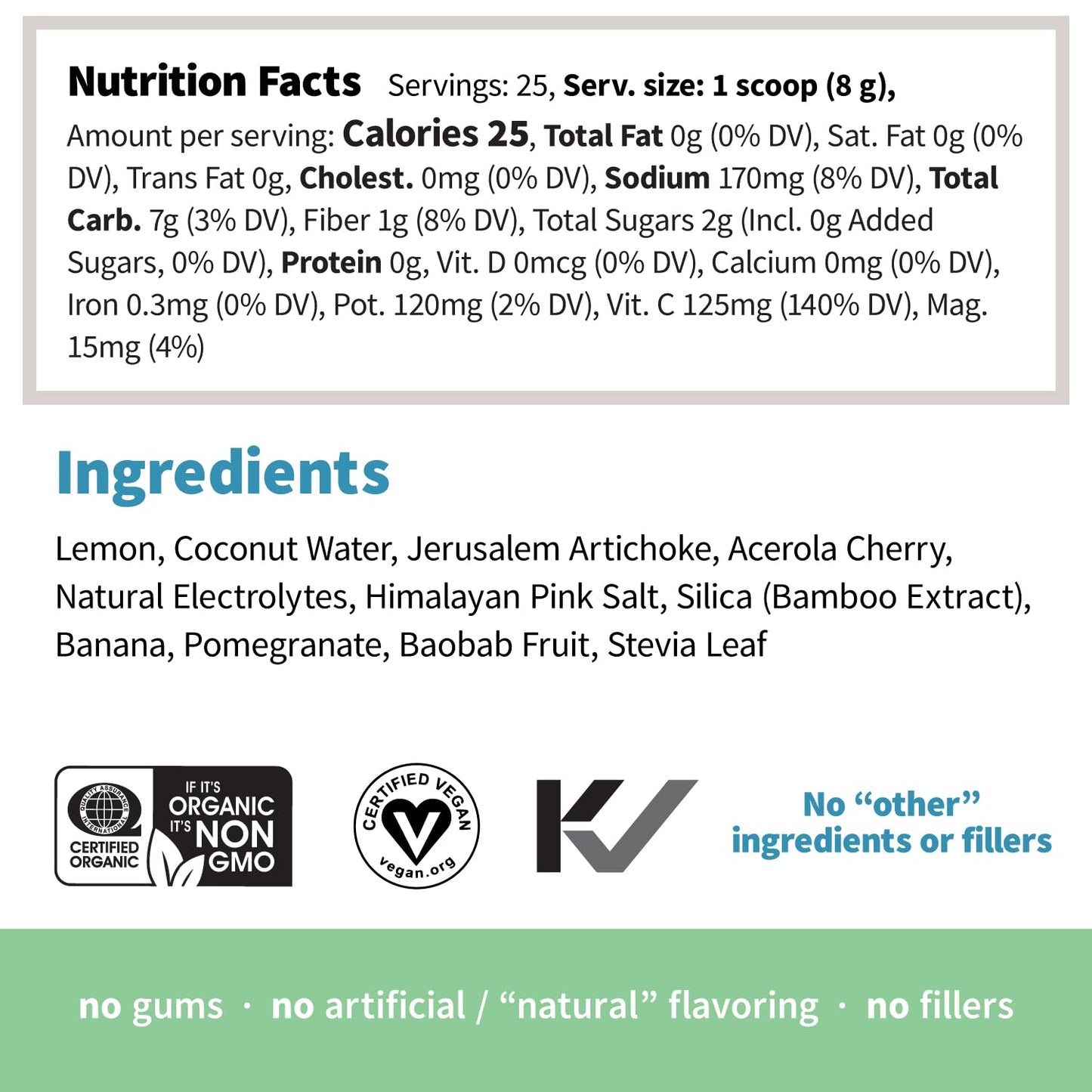 Sprout Living, Colorfuel Hydration Powder Drink Mix, Organic Superfoods + Adaptogens | Hydration Support & Recovery, Electrolytes, Himalayan Pink Salt, Coconut Water, Lemon Citrus Flavor (25 servings)