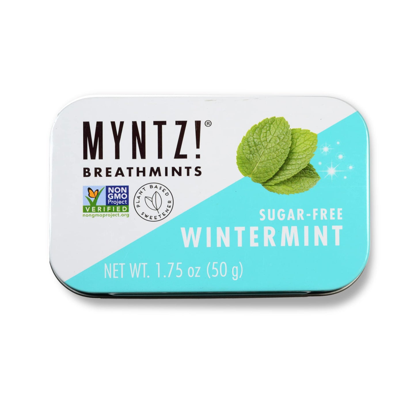 Myntz Sugar Free Mints in a Tin Wintermint 4 Pack Breath Mints for Bad Breath Bulk Mints in a Tin No Sugar No Fat Gluten Free