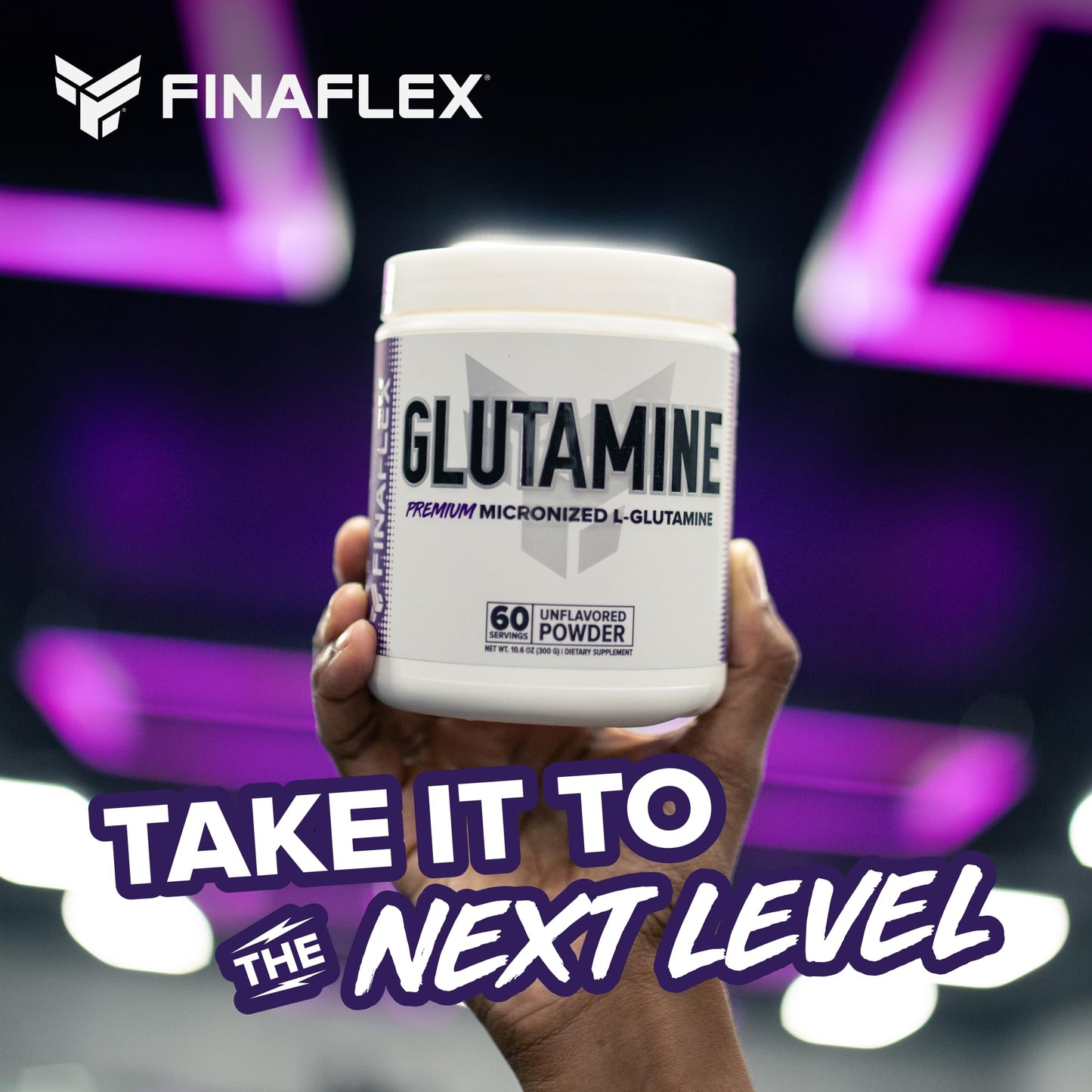 FINAFLEX Pure GLUTAMINE, Unflavored - 10.6 oz - Ultimate Muscle Recovery Powder - Reduces Muscle Breakdown & Supports Nitrogen Levels - 100% Pure L-Glutamine - 60 Servings