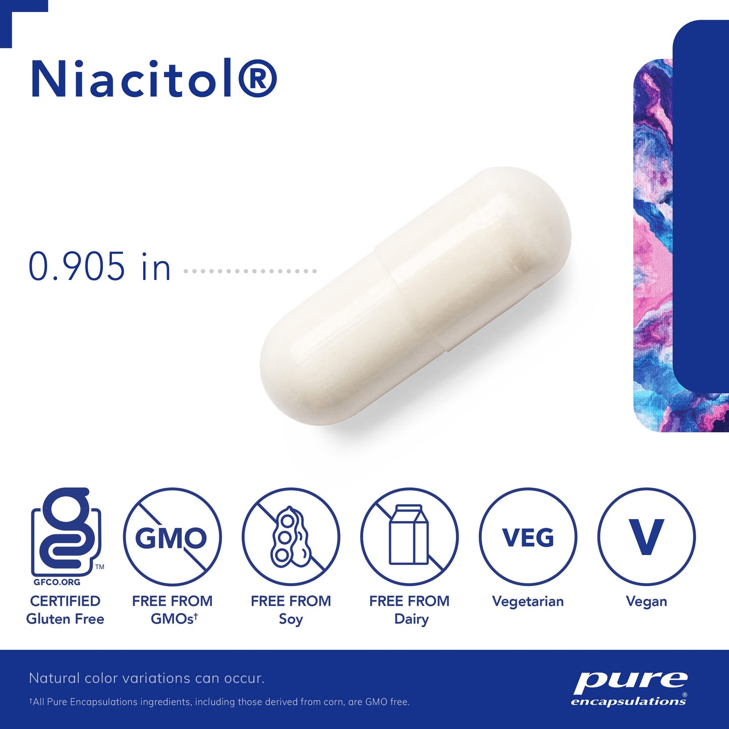 Pure Encapsulations Niacitol 500 mg | Hypoallergenic No-Flush Niacin to Support Digestion, Hormone Synthesis, and Tissue Formation | 120 Capsules