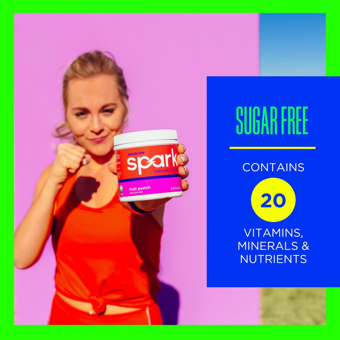 AdvoCare Spark Vitamin & Amino Acid Supplement - Focus & Energy Drink Powder Mix with Vitamin A, B-6, C & E - Also Includes L-Carnitine & L-Tyrosine - Fruit Punch - 10.5 oz