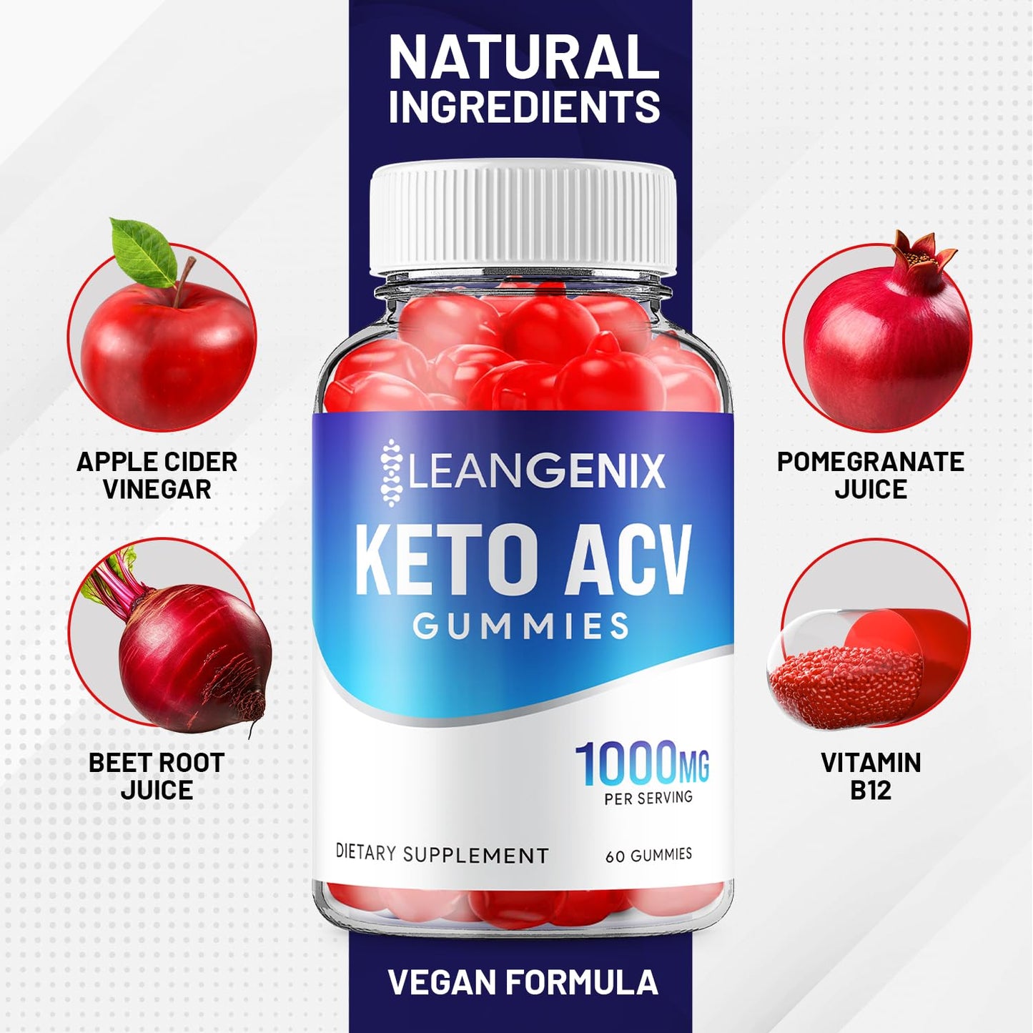 (2 Pack) LeanGenix Keto ACV Gummies - Advanced Formula LeanGenix Keto Plus ACV Weight Management Gummies Apple Cider Vinegar LeanGenix ACV Dietary Supplement Reviews Men Women (120 Gummies)