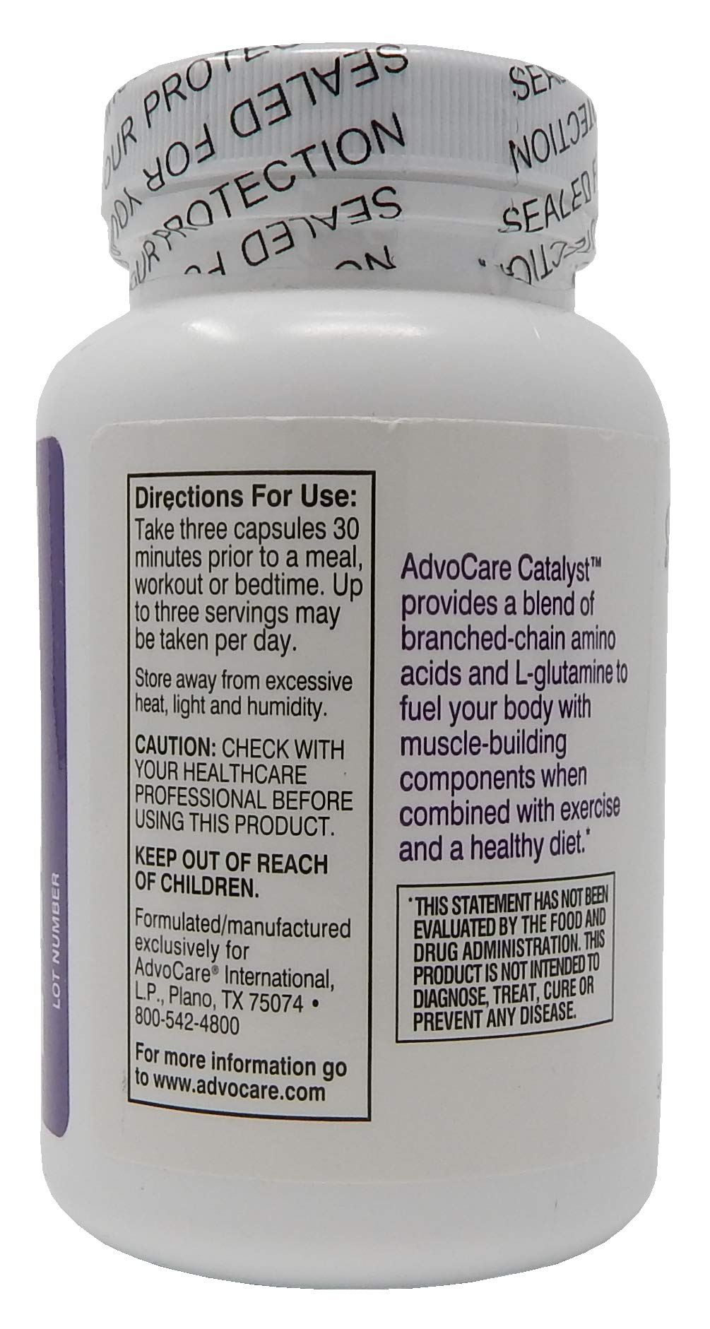 AdvoCare Catalyst Amino Acid Dietary Supplement - BCAA Supplement with L-Arginine & L-Glutamine - Supports Muscle Growth & Recovery* - 90 Capsules