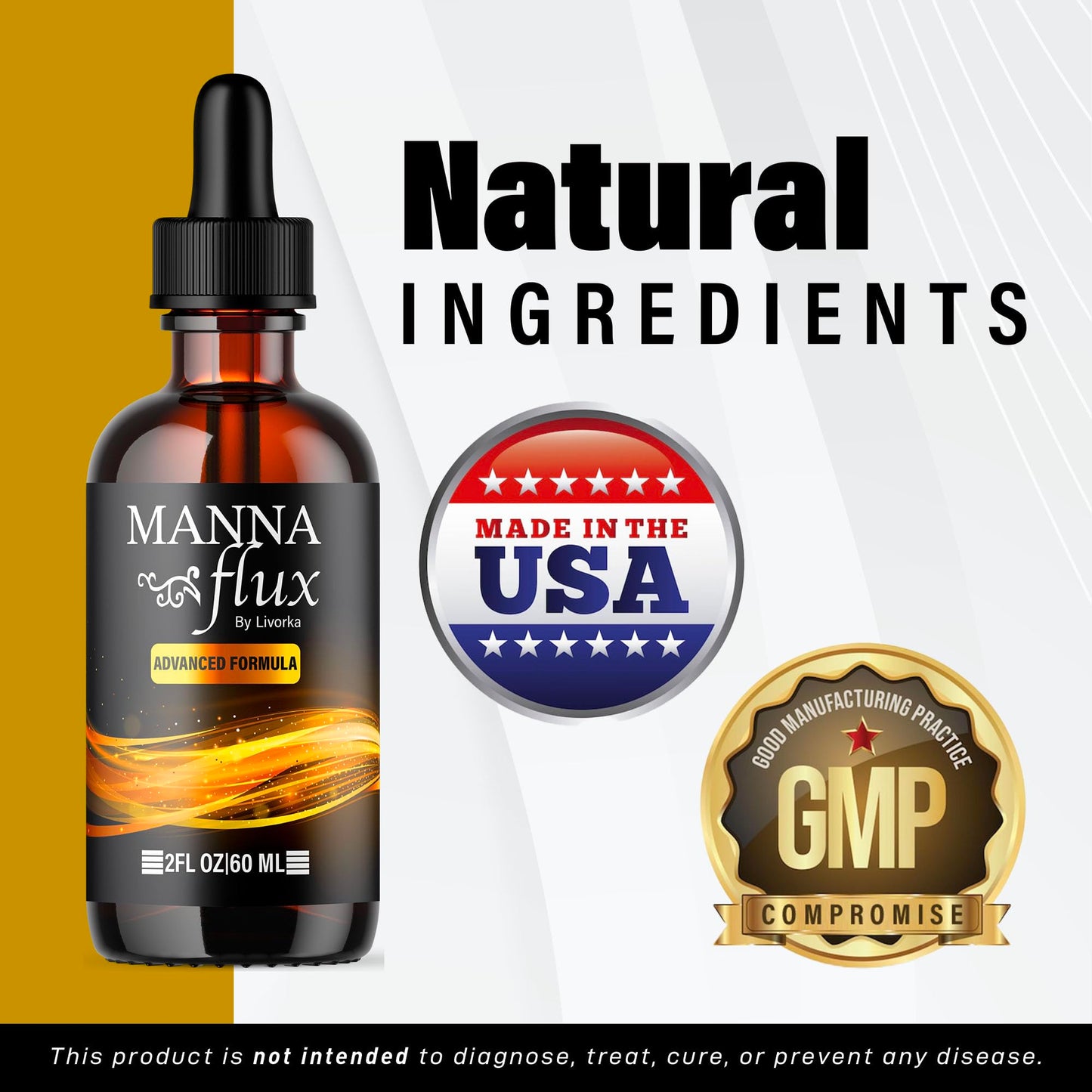 (2 Pack) MannaFlux Drops, Manna Flux Advanced Formula Drops, MannaFlux All-Natural Liquid Drops Supplement, MannaFlux Drops Weight Loss Support, MannaFlux Gotas Reviews, 2 Bottles for 60 Days
